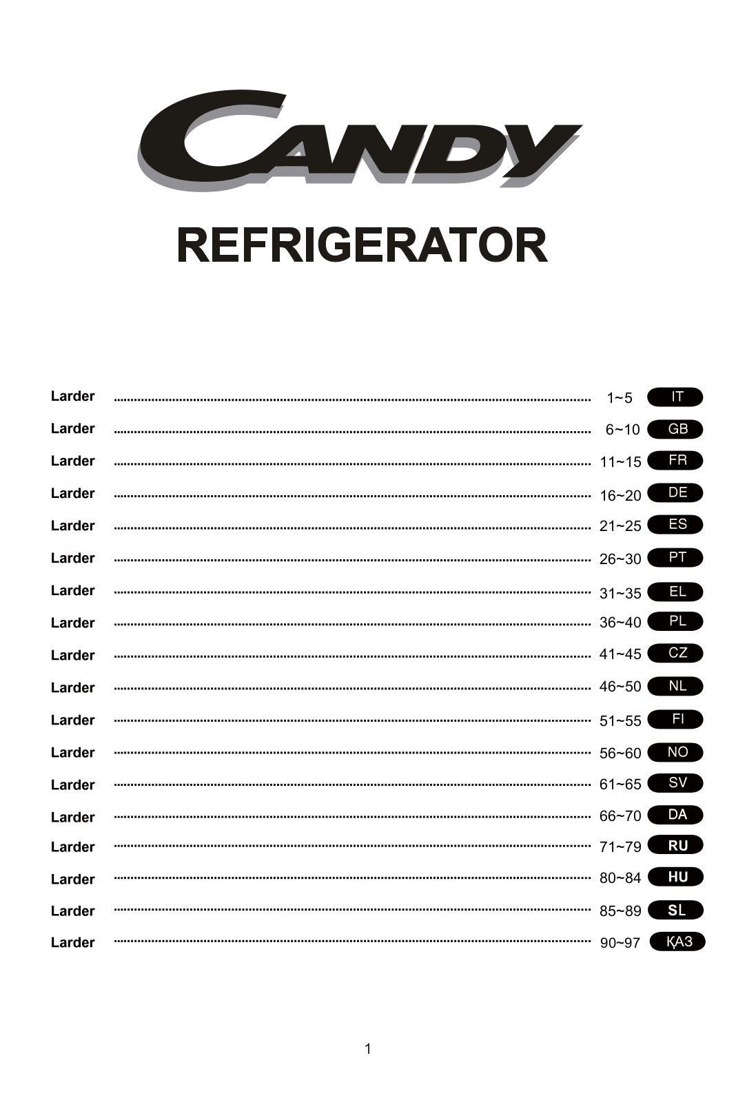 Candy CCTLS 544WHN User Manual