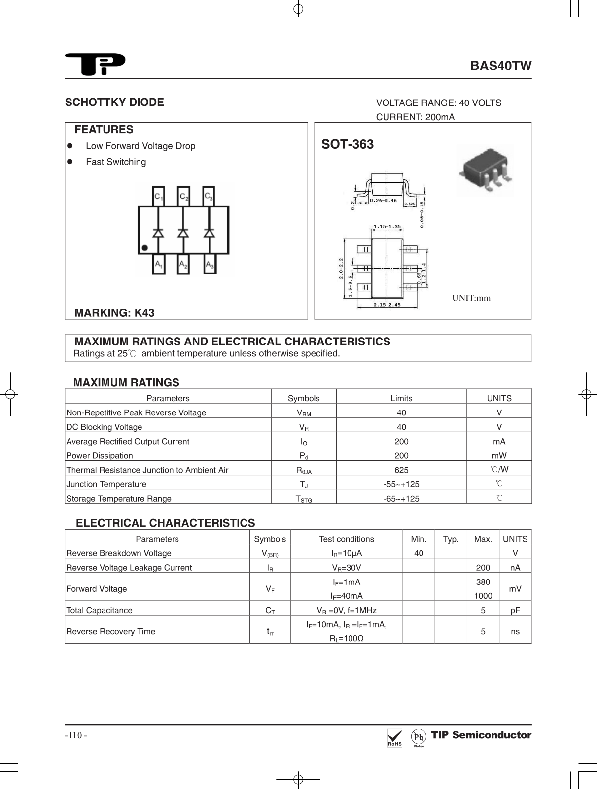 TIP BAS40TW Schematic