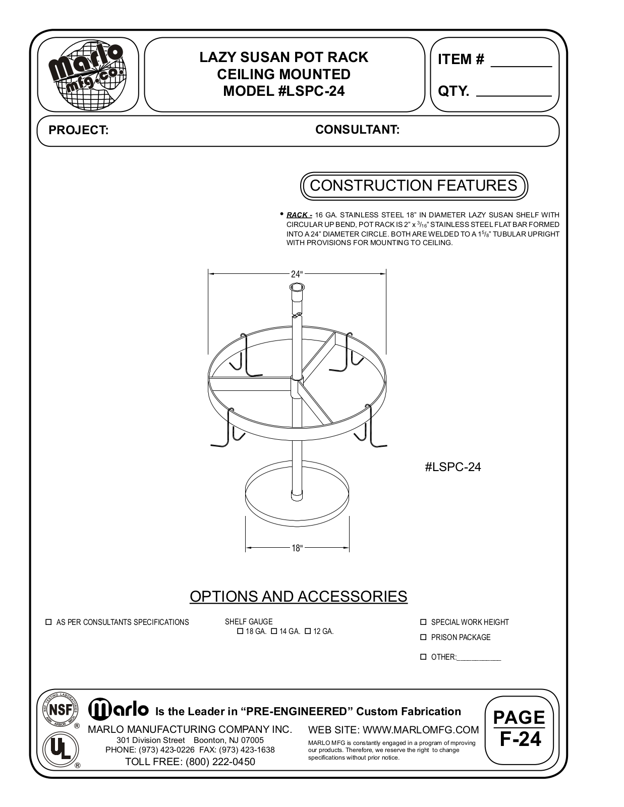 Marlo LSPC-24 User Manual