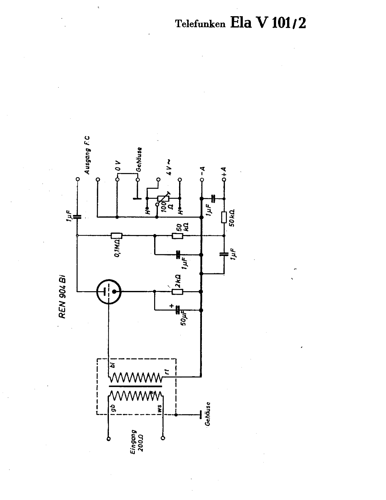 Telefunken Ela V101-2 Cirquit Diagram