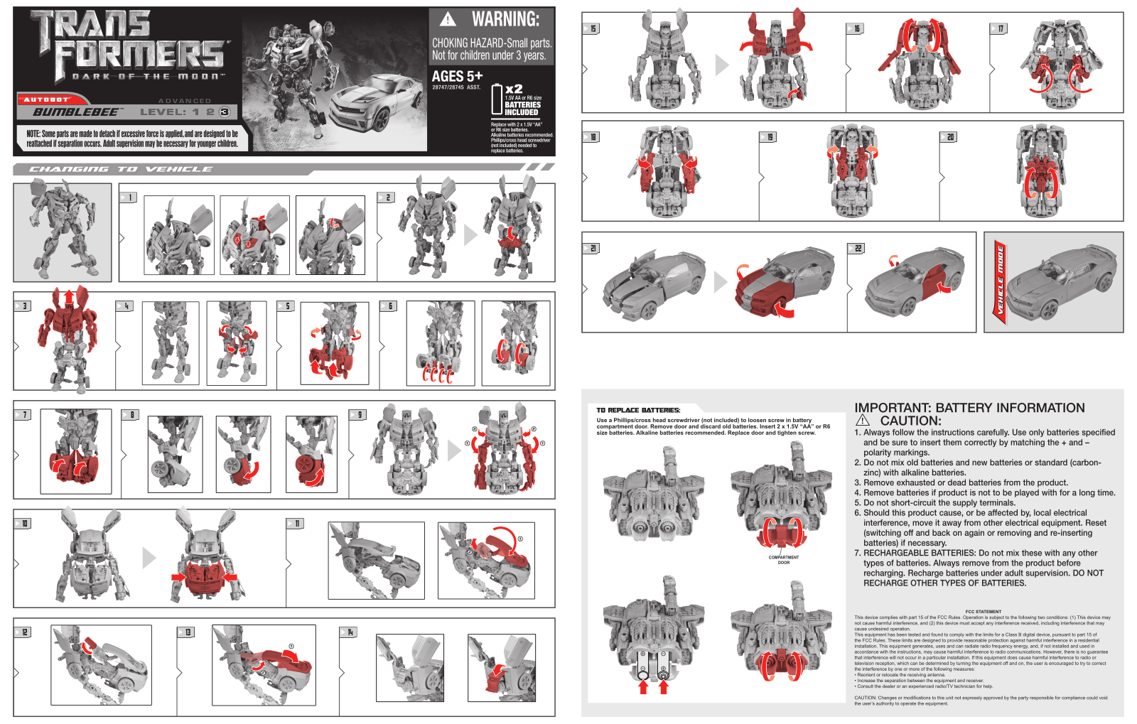 HASBRO Transformers DOTM Bumblebee User Manual