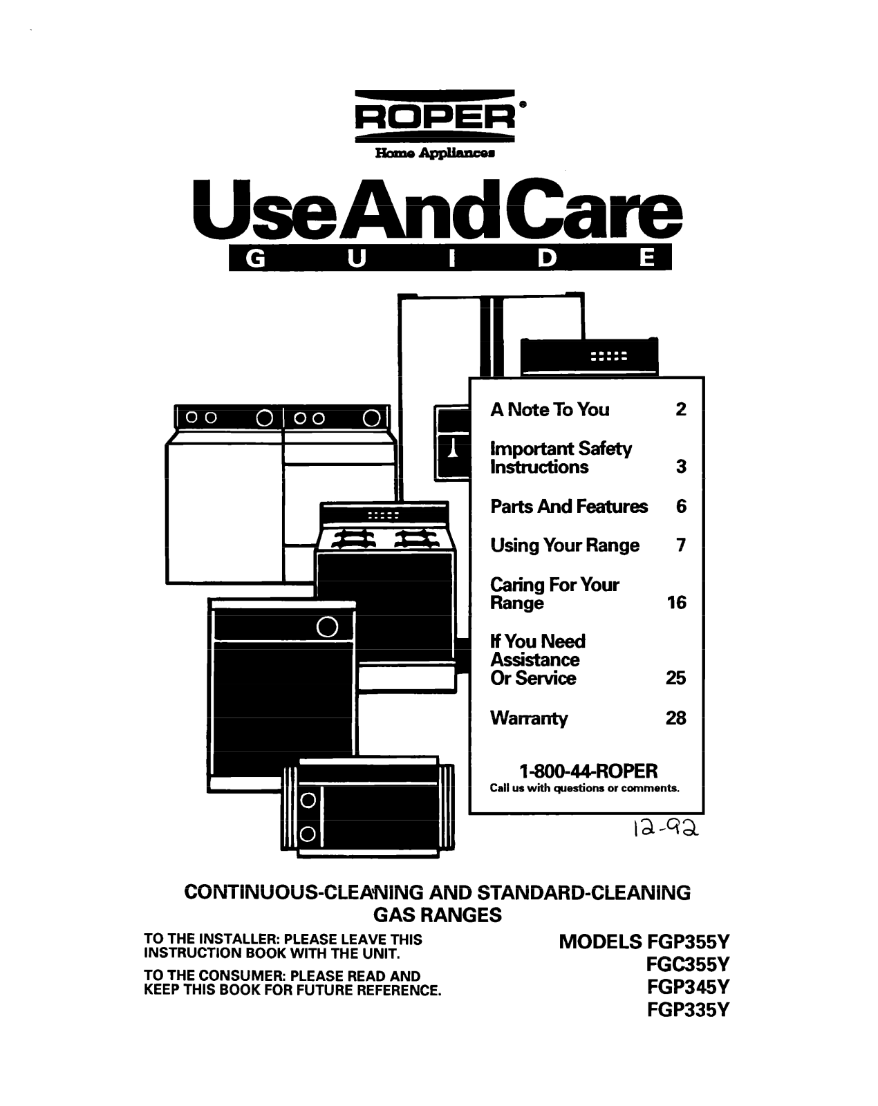 Whirlpool FGC355Y, FGP335Y, FGP355Y User Manual - ManualMachine.com