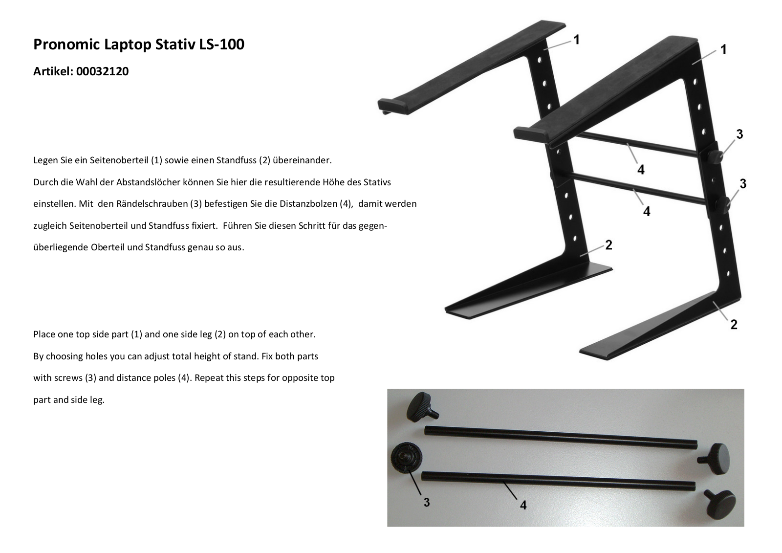 Pronomic LS-100 Assembly instructions - ManualMachine.com