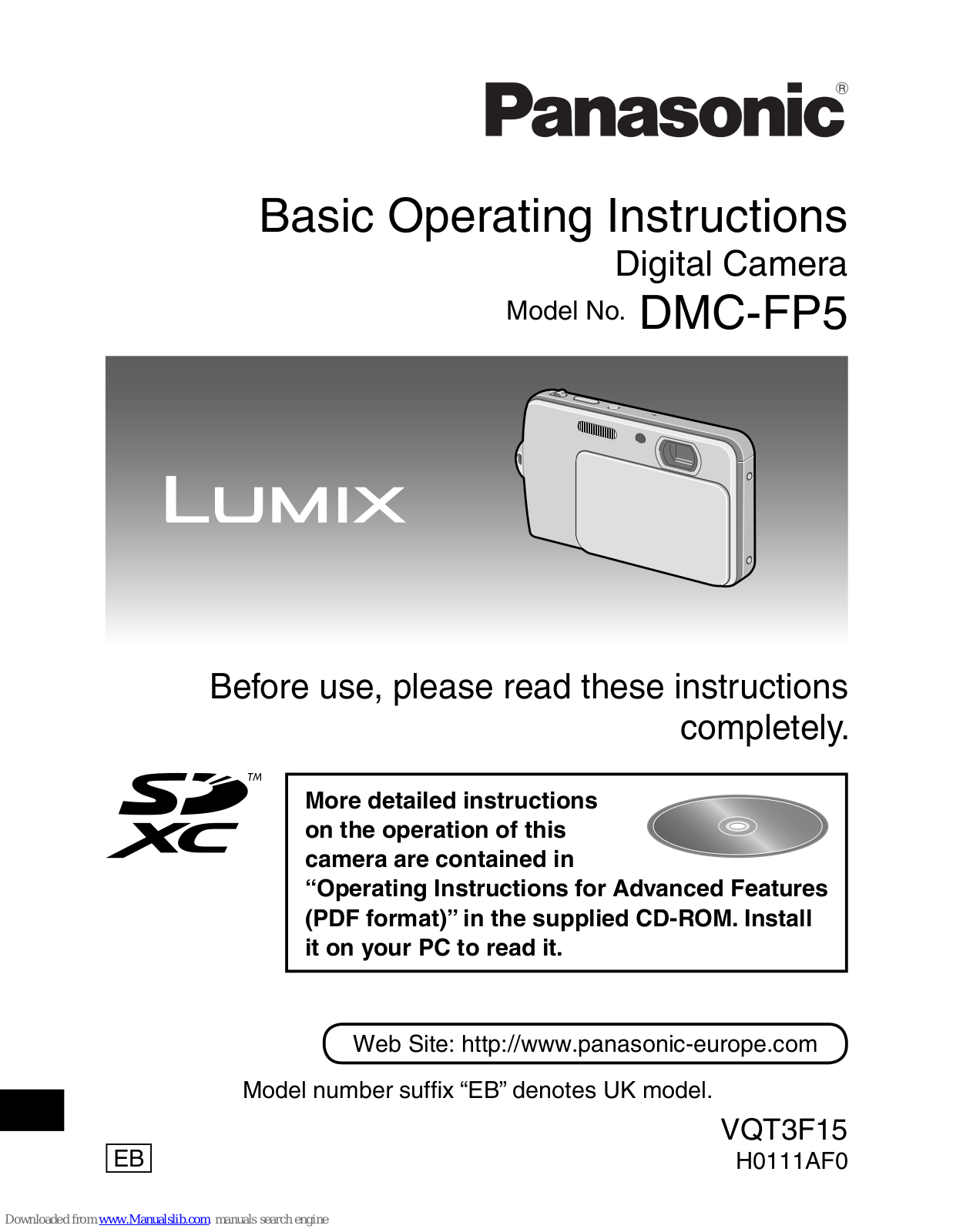 Panasonic Lumix DMC-FP5, DMC-FP5S Basic Operating Instructions Manual