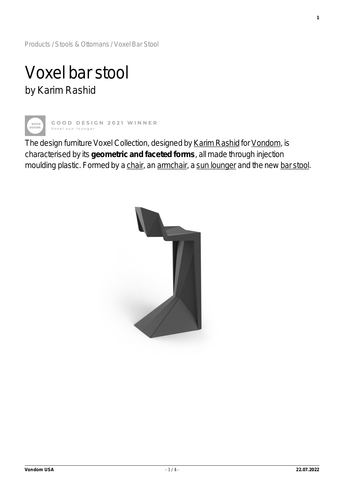 Vondom UCZW3277 Specification - ManualMachine.com