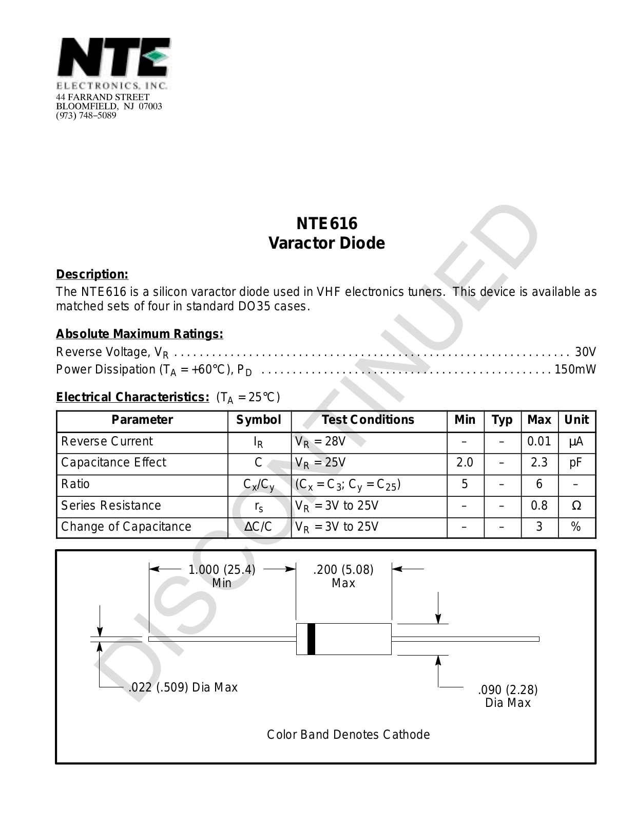 Datasheet NTE616 Datasheet (NTE) - ManualMachine.com
