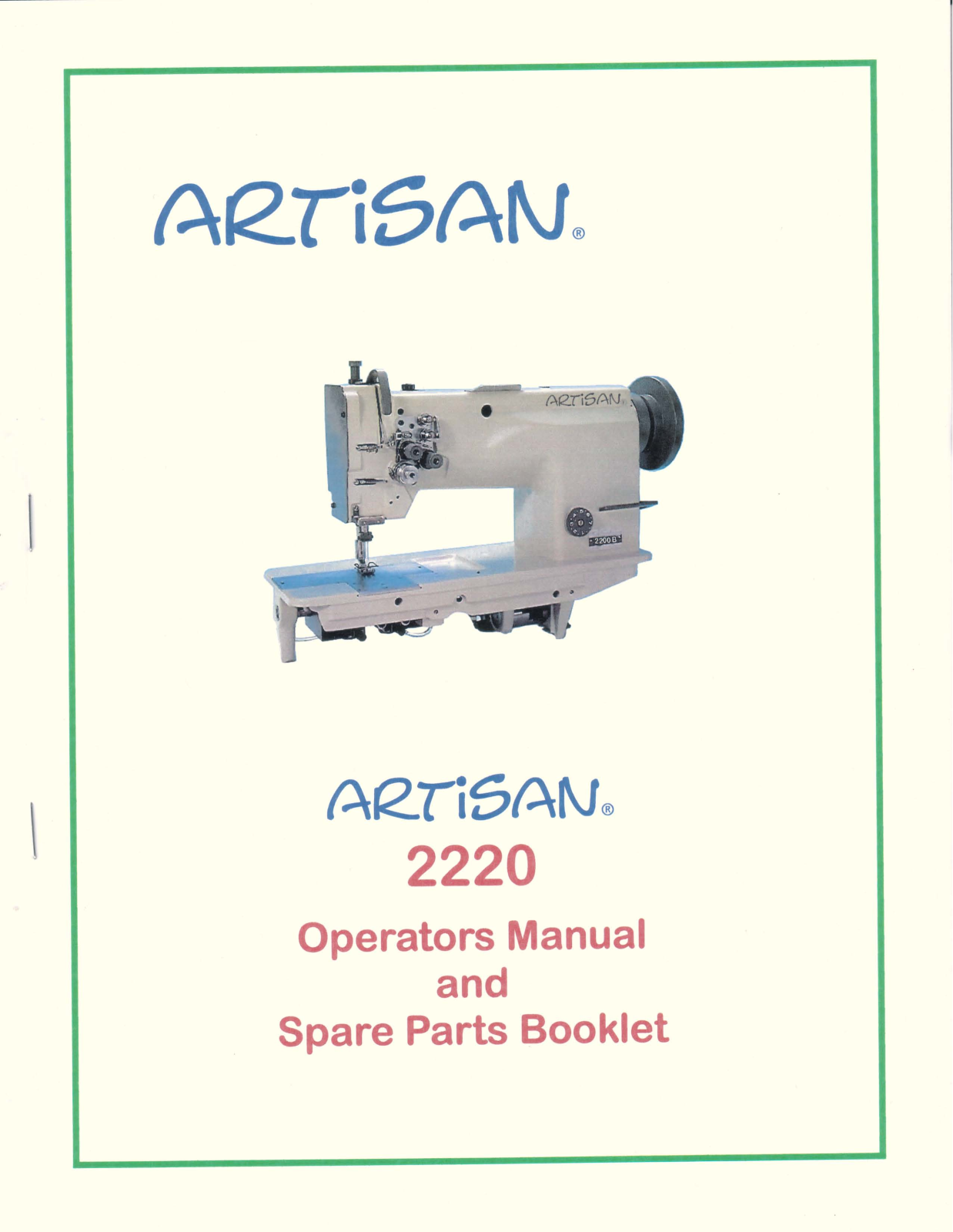 Artisan 2220 Operating Manual