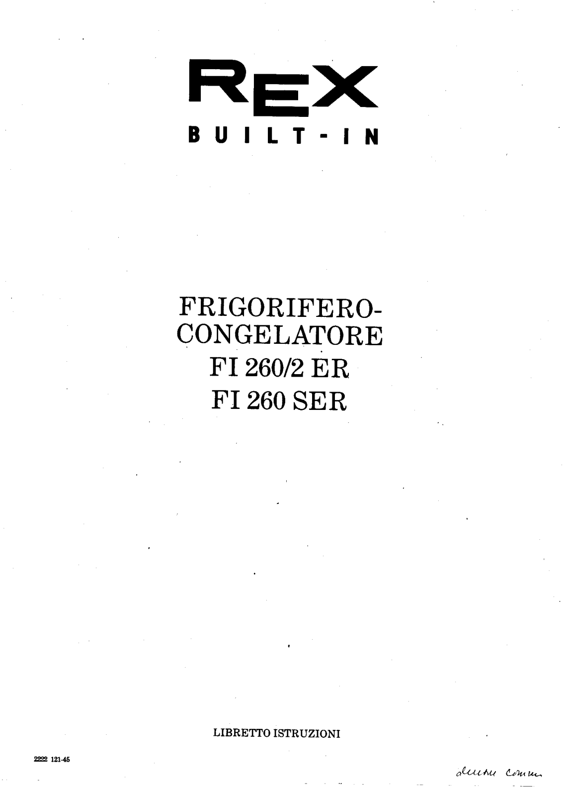 Rex FI260/2ER, FI260SA, FI260/2TA, FI260SER User Manual