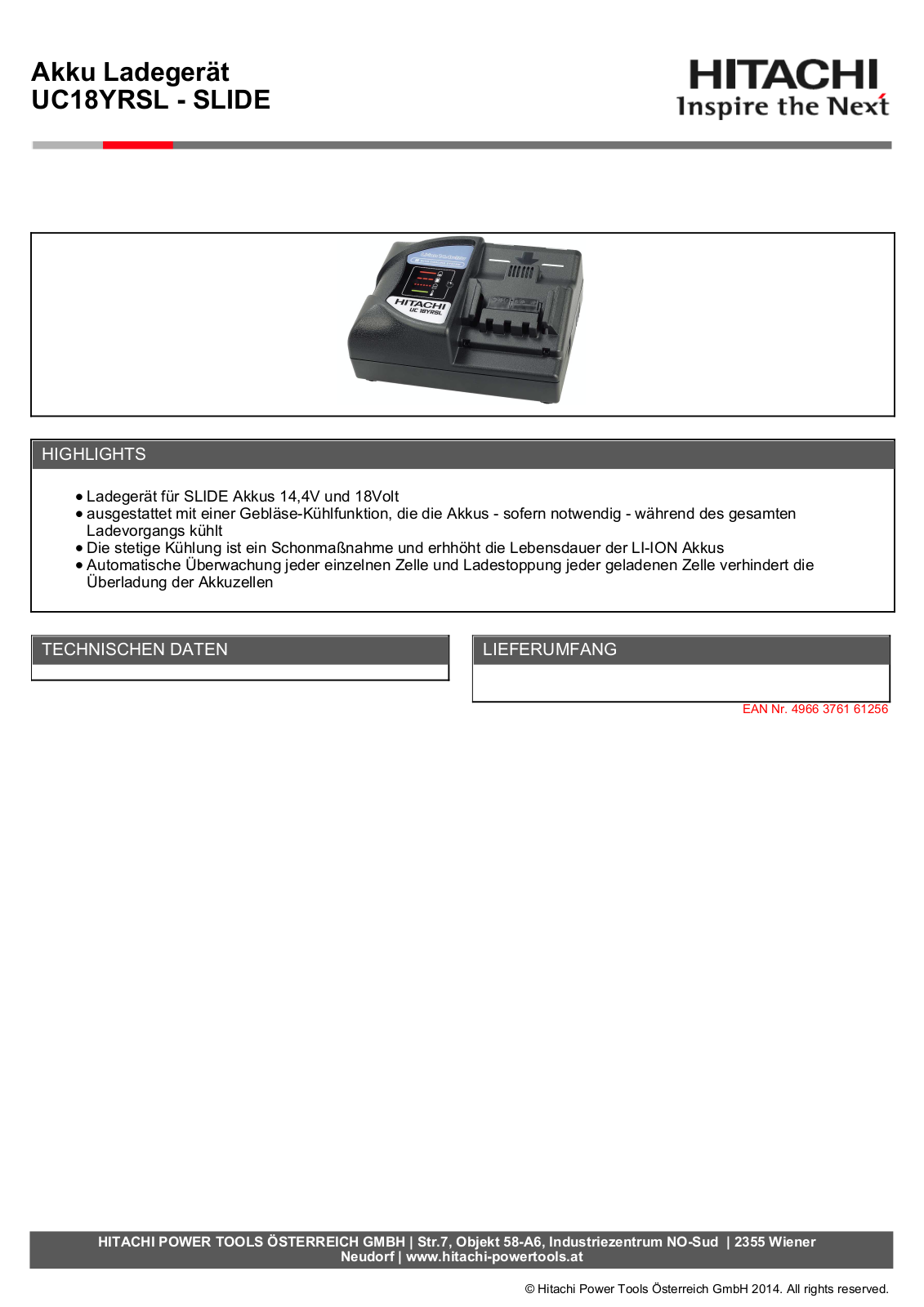 Hitachi UC18YRSL User Manual