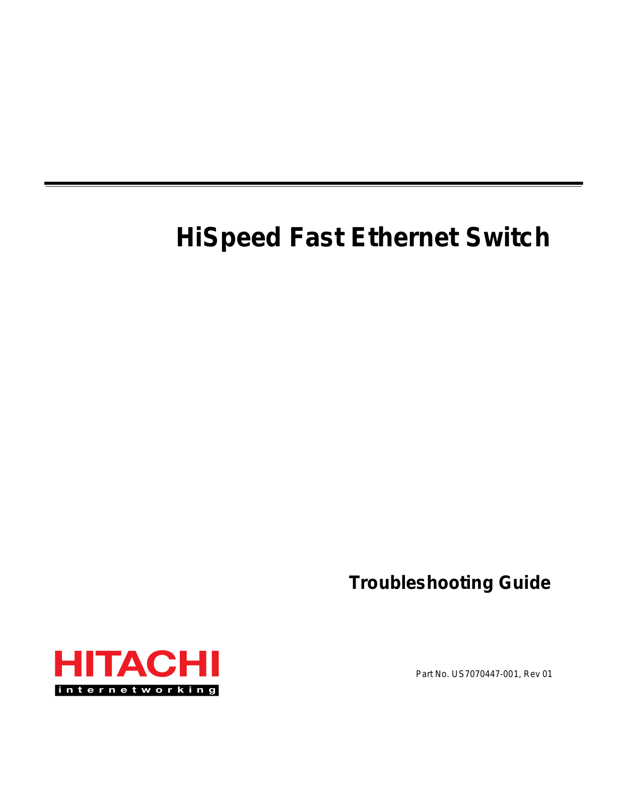Hitachi US7070447-001 User Manual