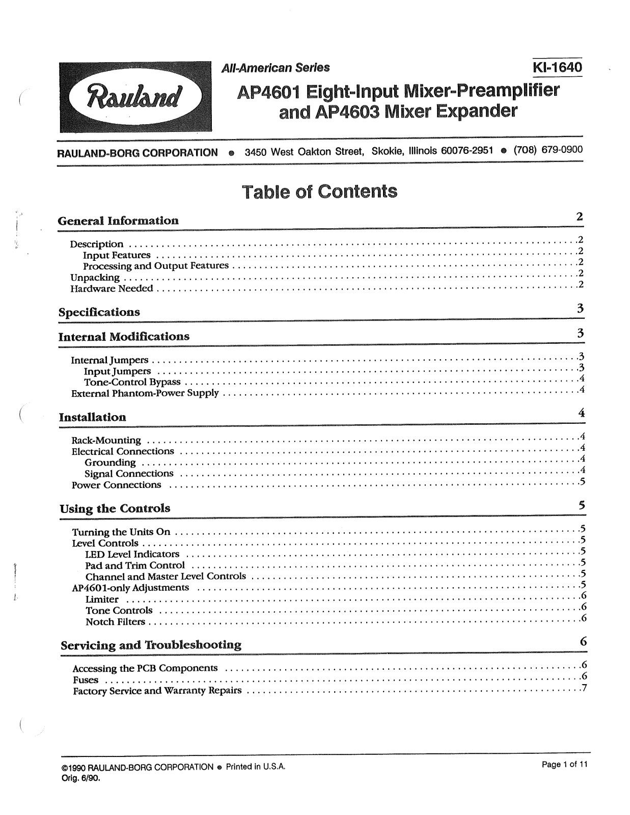 Biamp AP4601, AP4603 User Manual