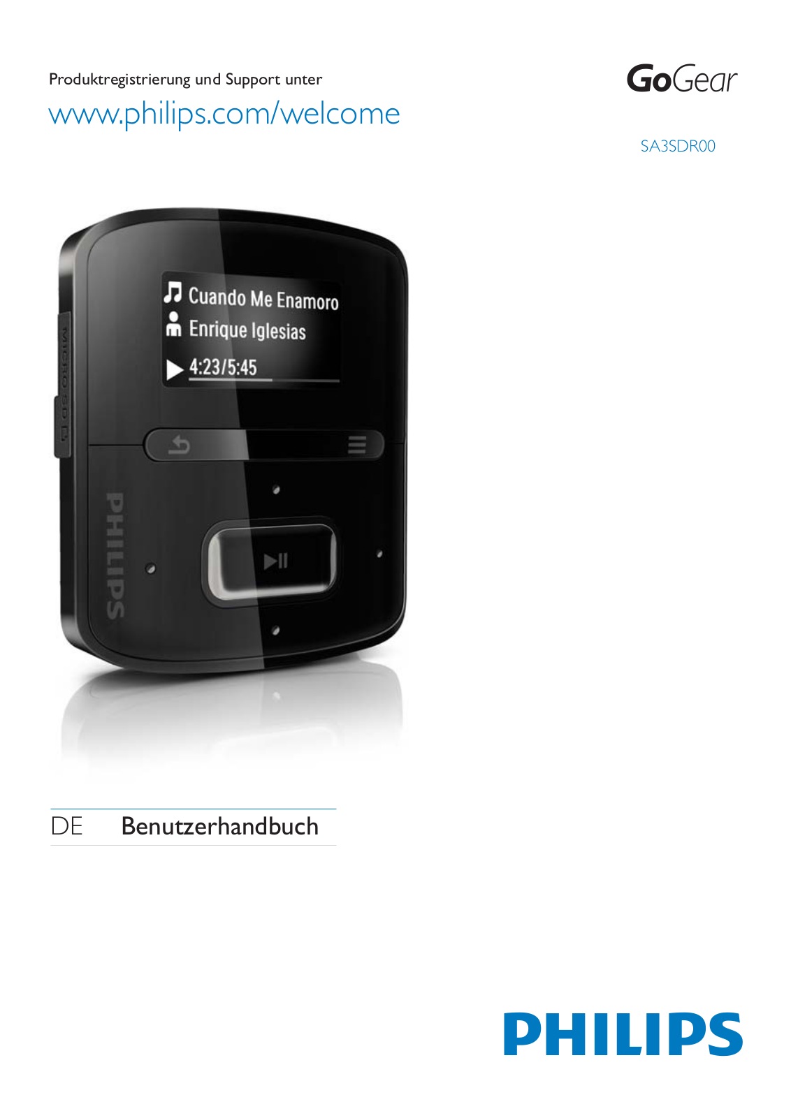 PHILIPS SA3SDR00DN User Manual