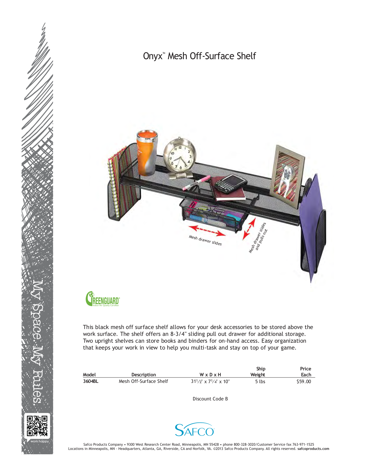 Safco 3604BL User Manual