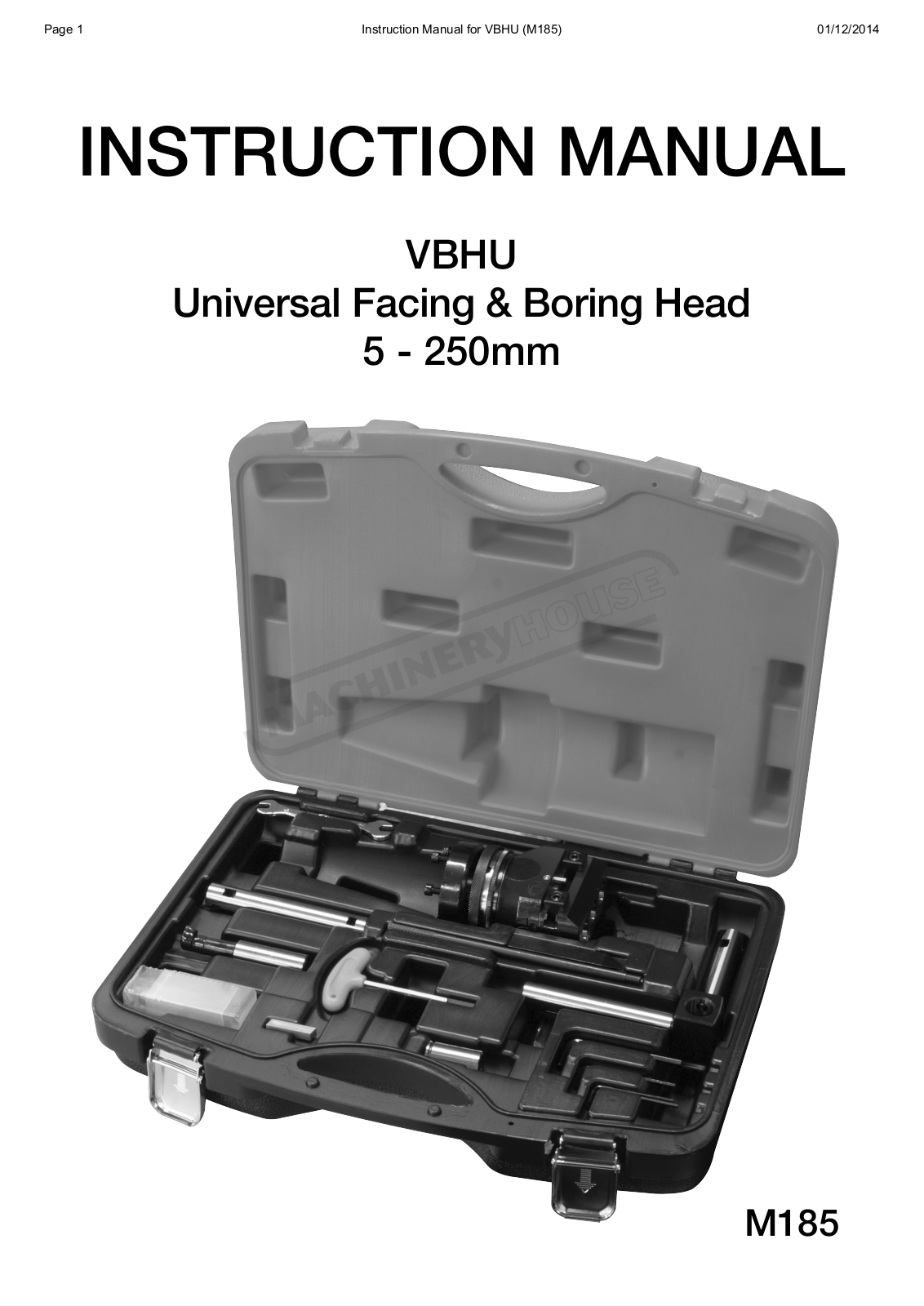 TOOLMASTER M185, VBHU Instruction manual - ManualMachine.com