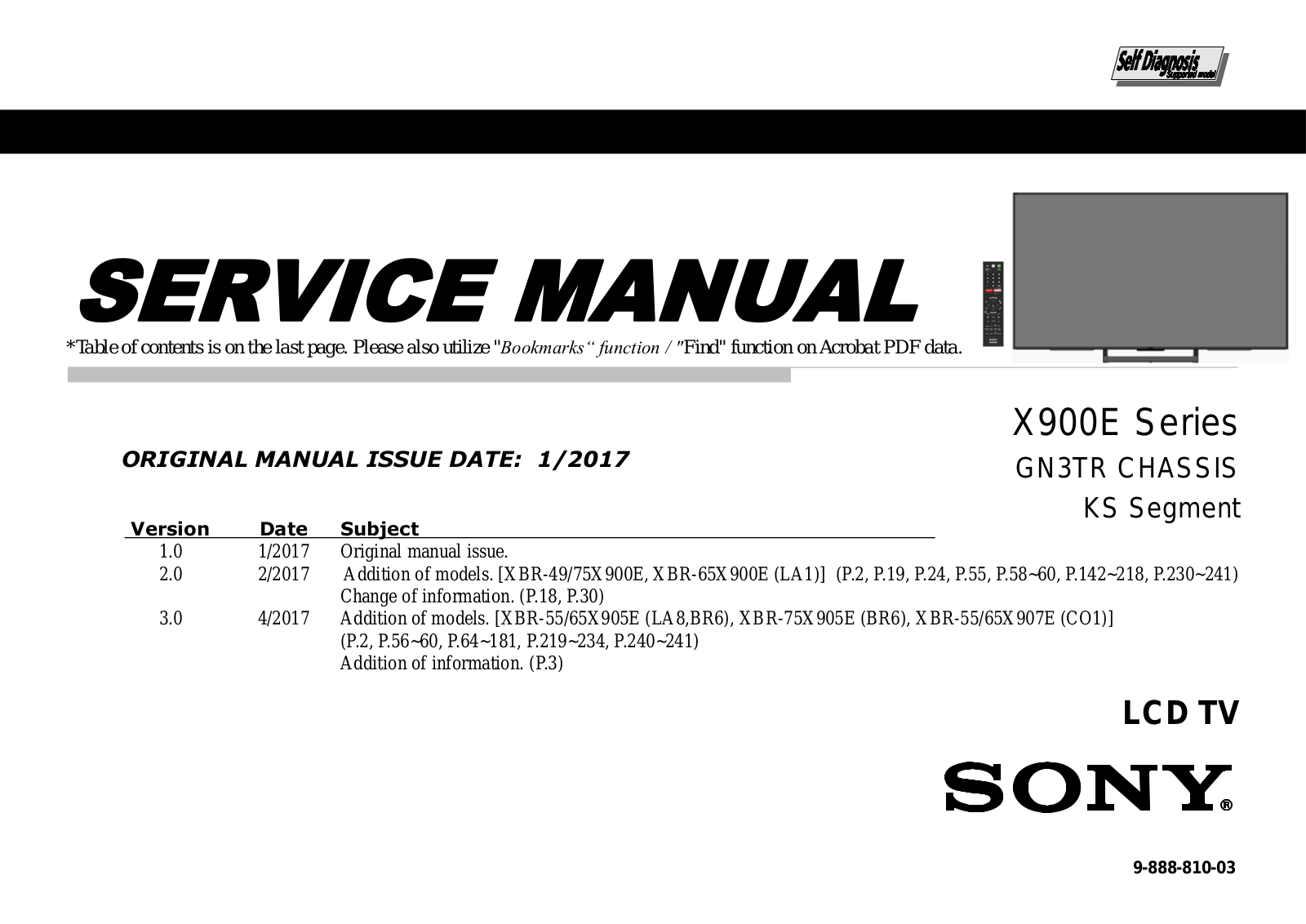 Sony XBR-55X900E, XBR-X900E Schematic