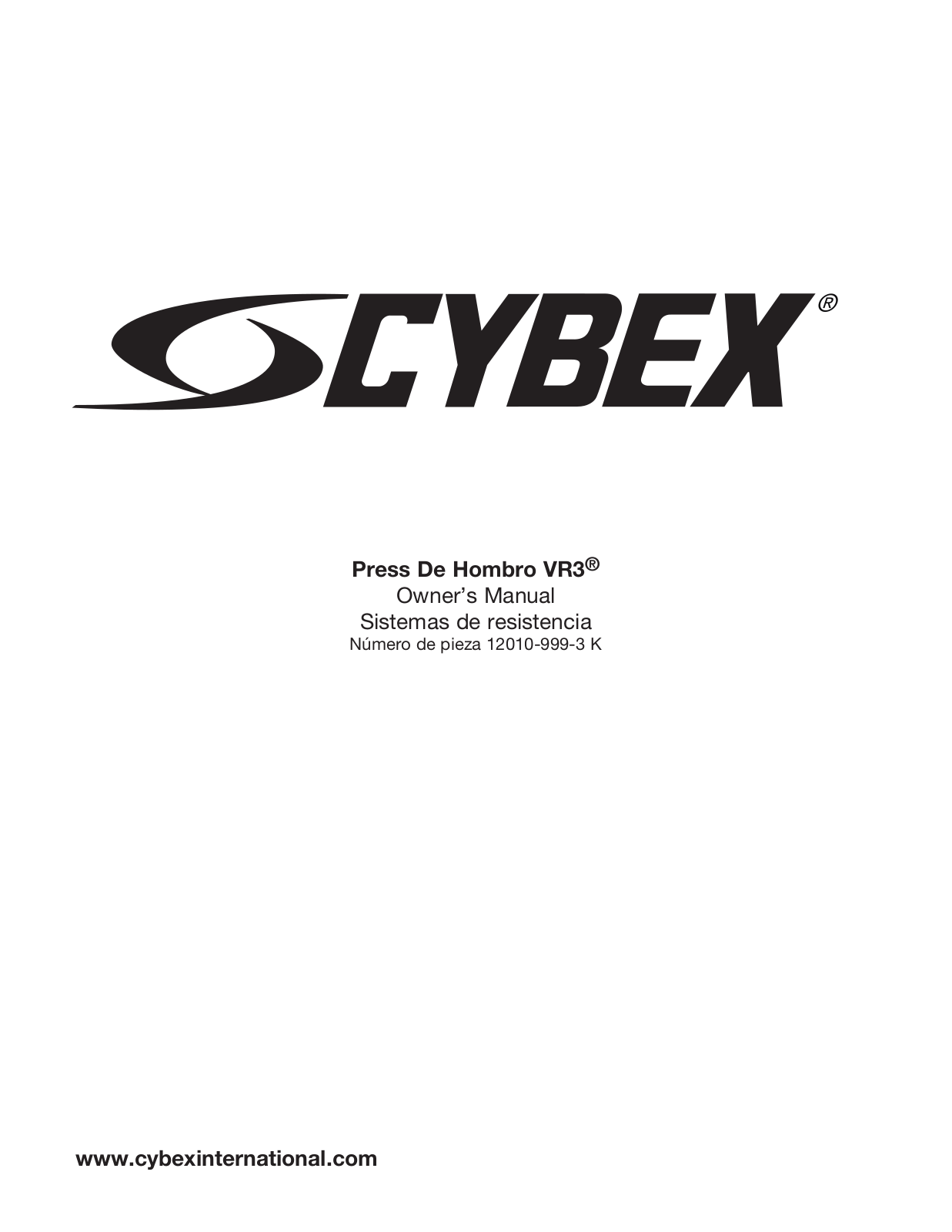 Cybex VR3 OVERHEAD PRESS Owner’s Manual