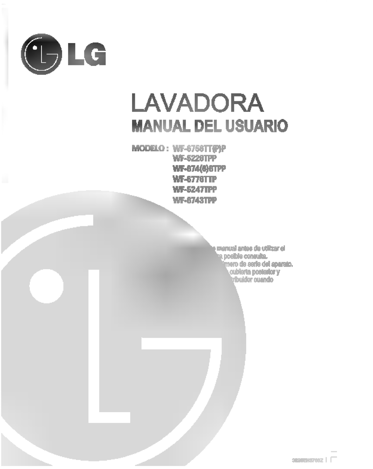 LG WF-5226TPP user manuals