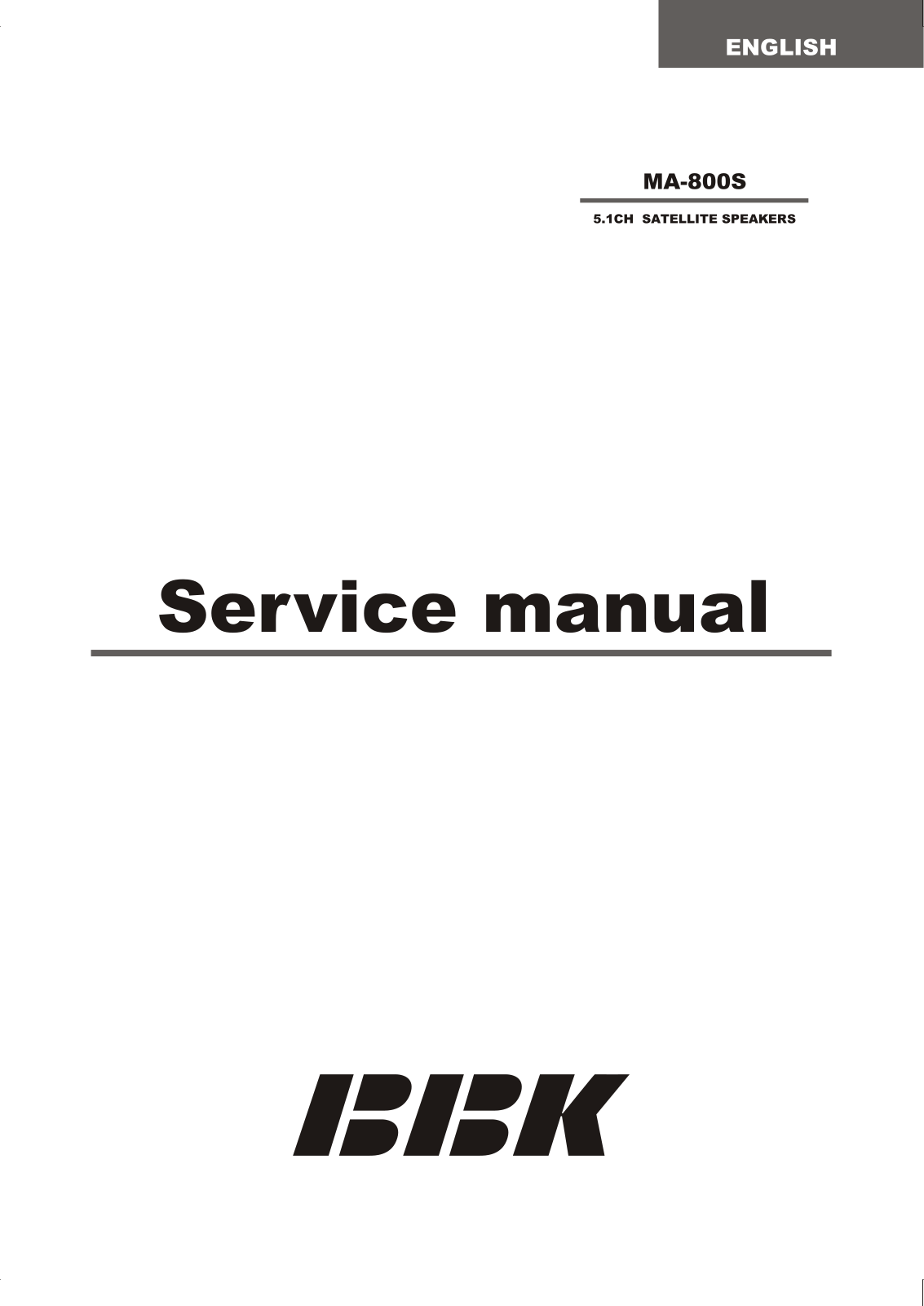 BBK MA800S Service Manual