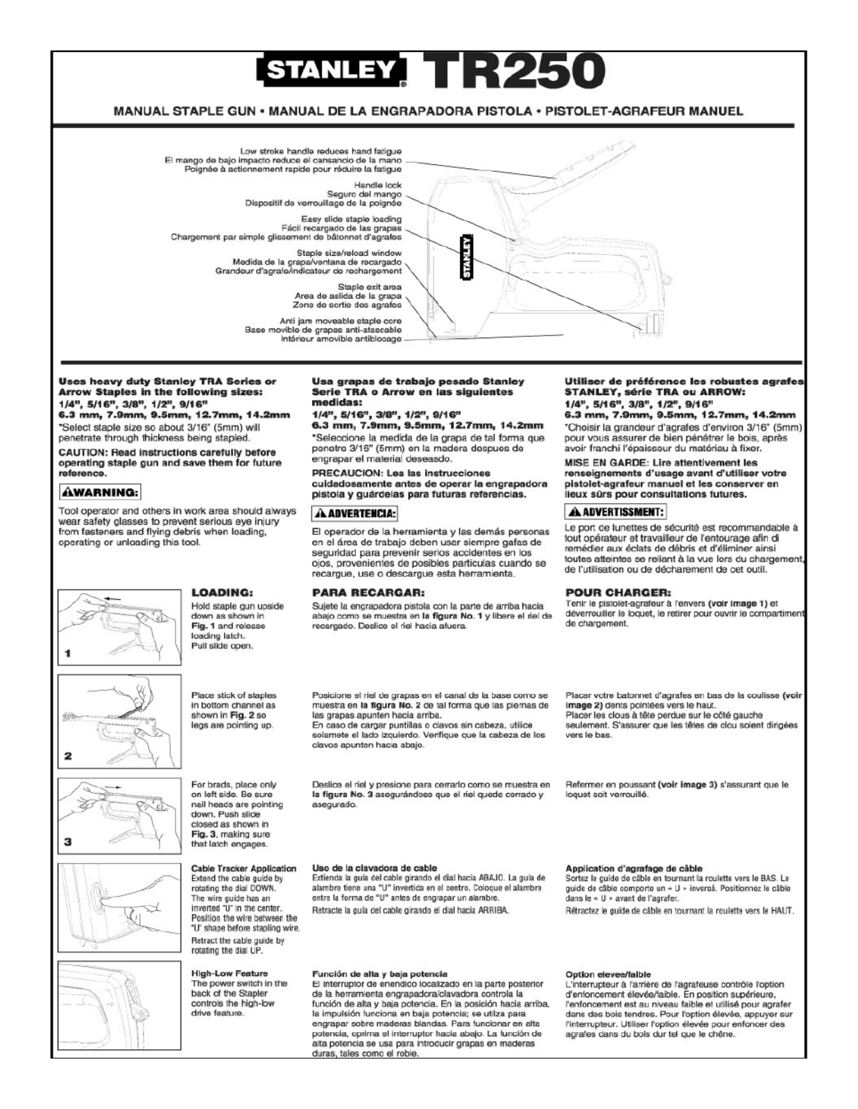 Stanley TR250 User Manual