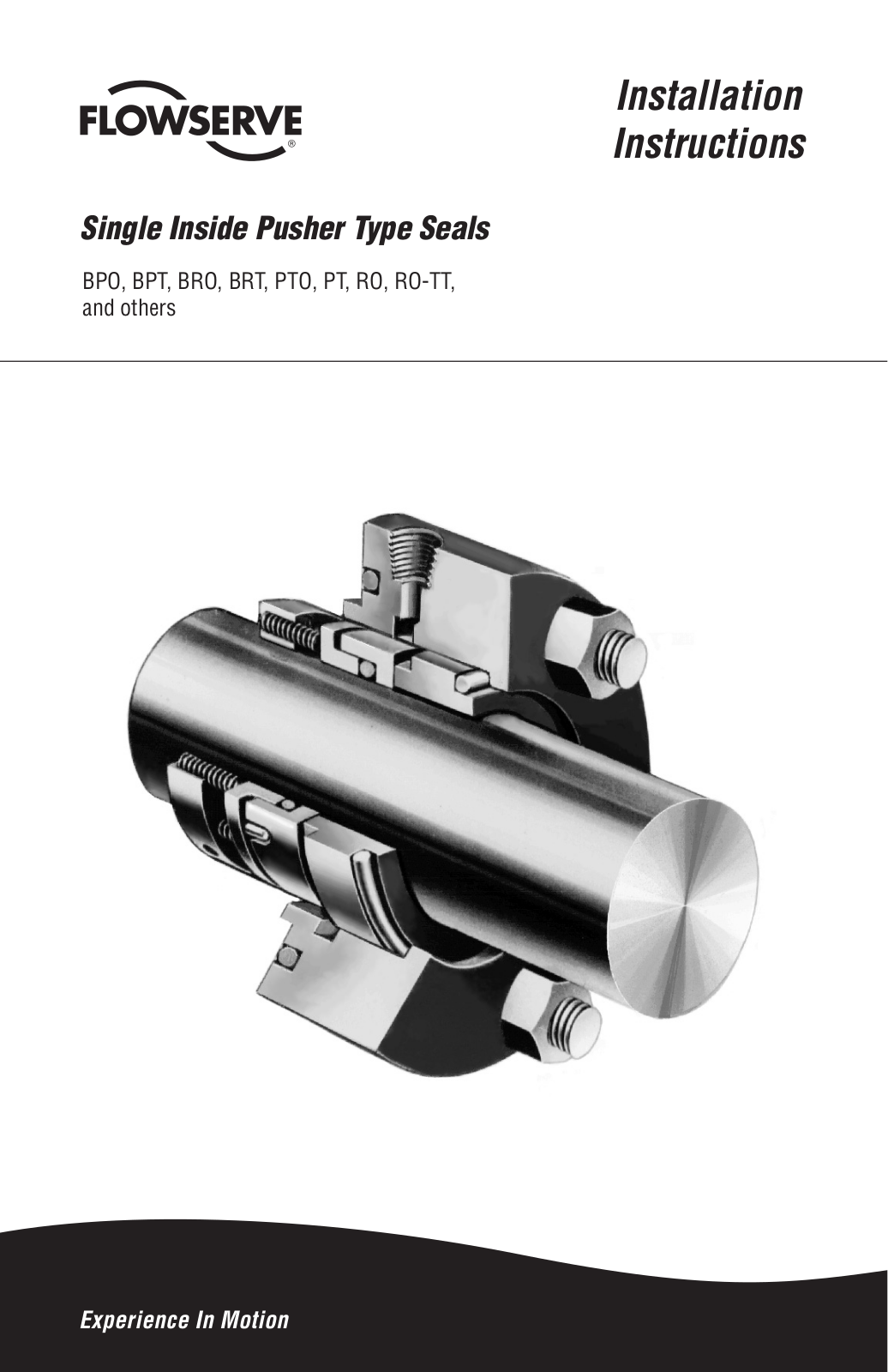 Flowserve Single Inside Pusher Type Seal User Manual