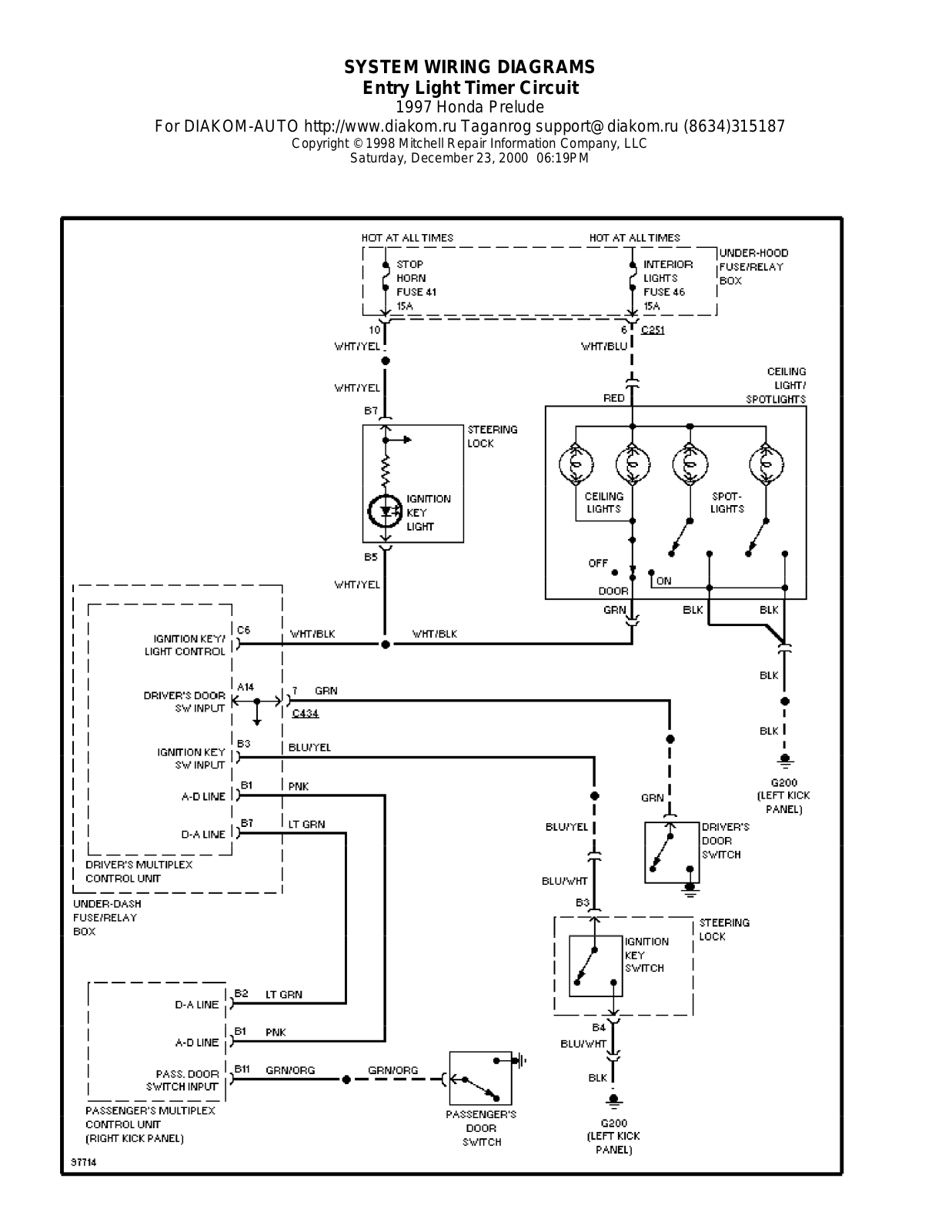 Honda Prelude 1997-1999 Wire Diagrams  17492