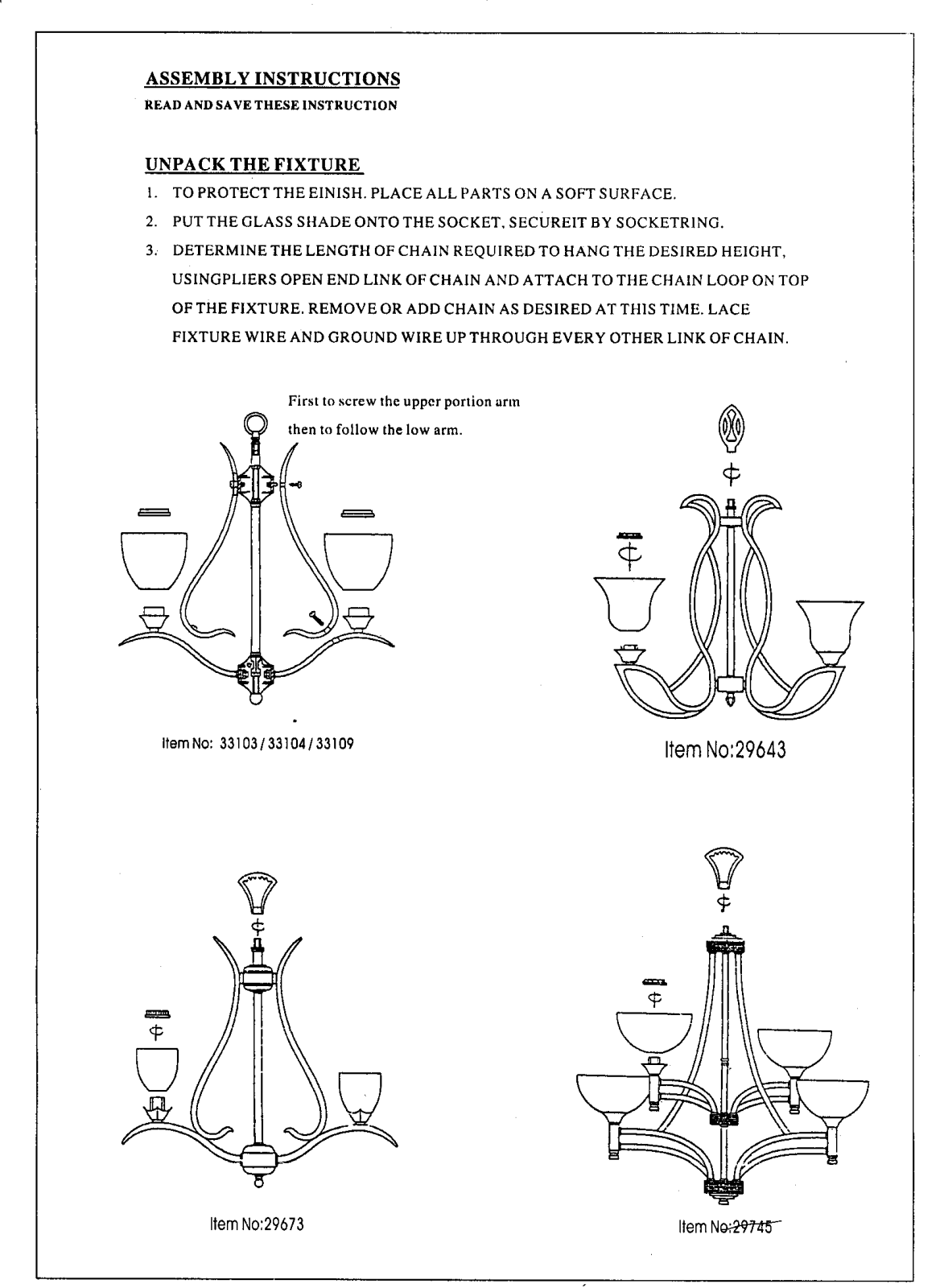 Triarch 33103, 29643, 29745, 33109, 33104 User Manual