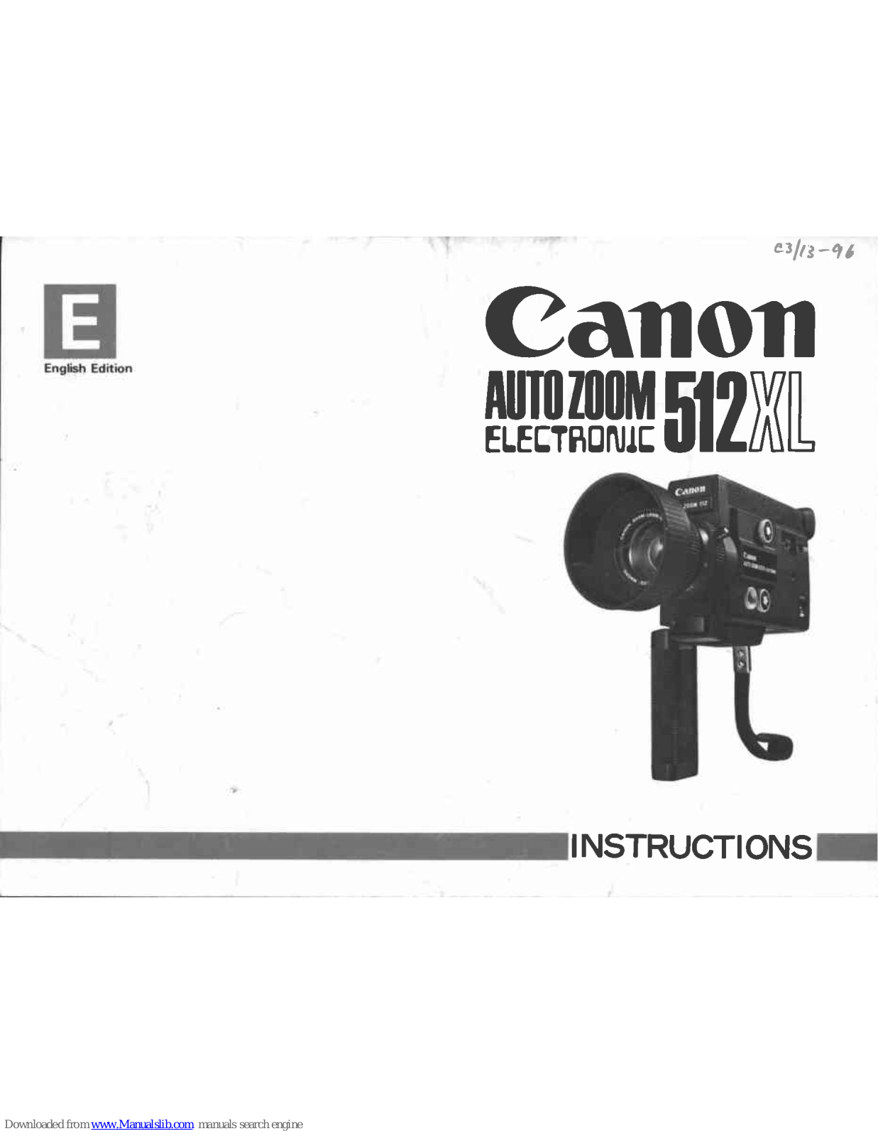 Canon AutoZoom Electronic 512XL Instructions Manual