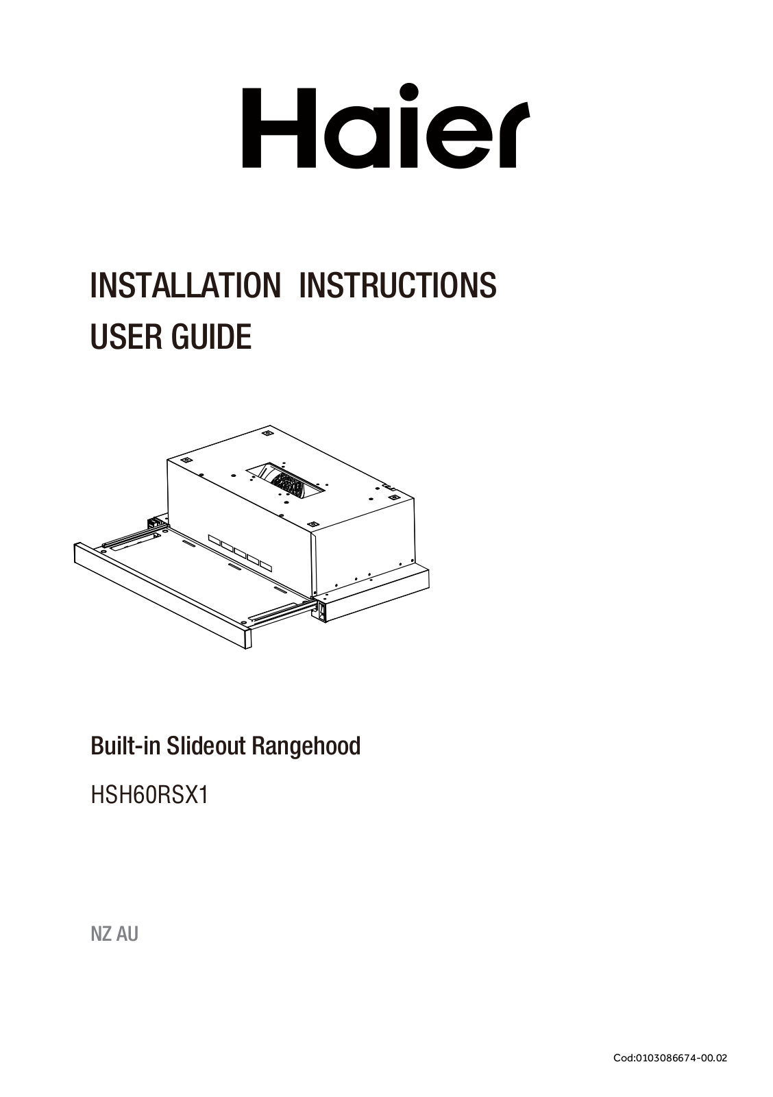 Haier HSH60RSX1 Installation Manual