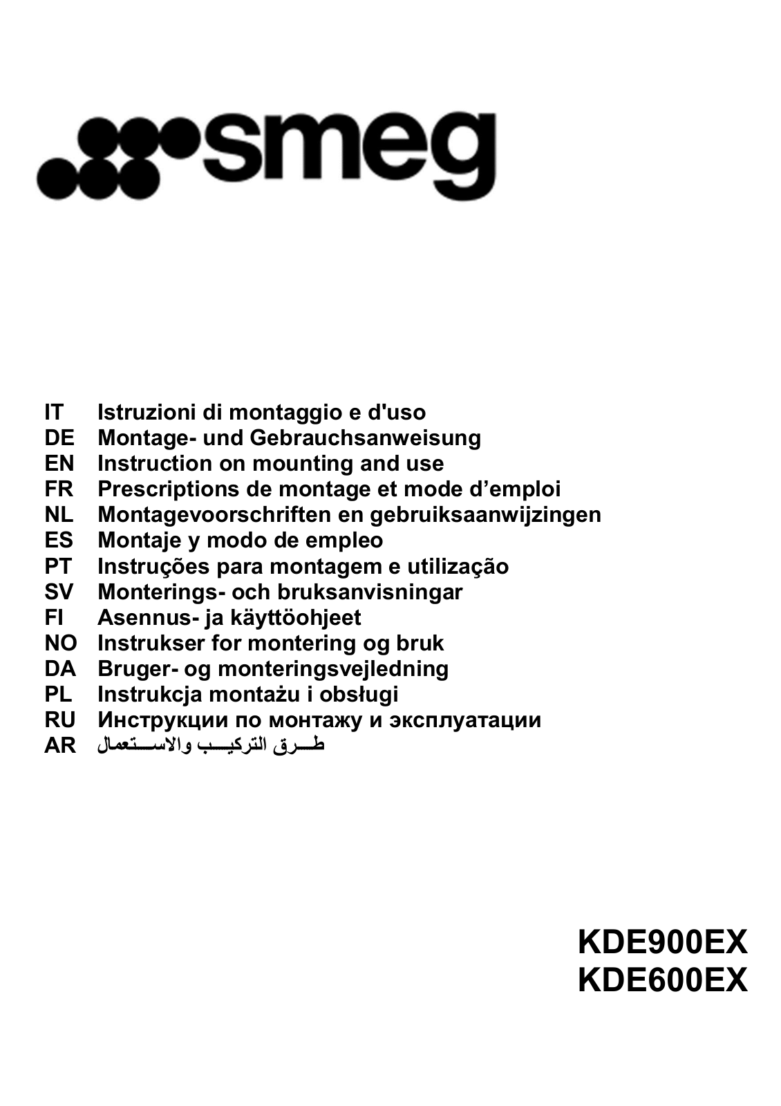 Smeg KDE900EX User manual