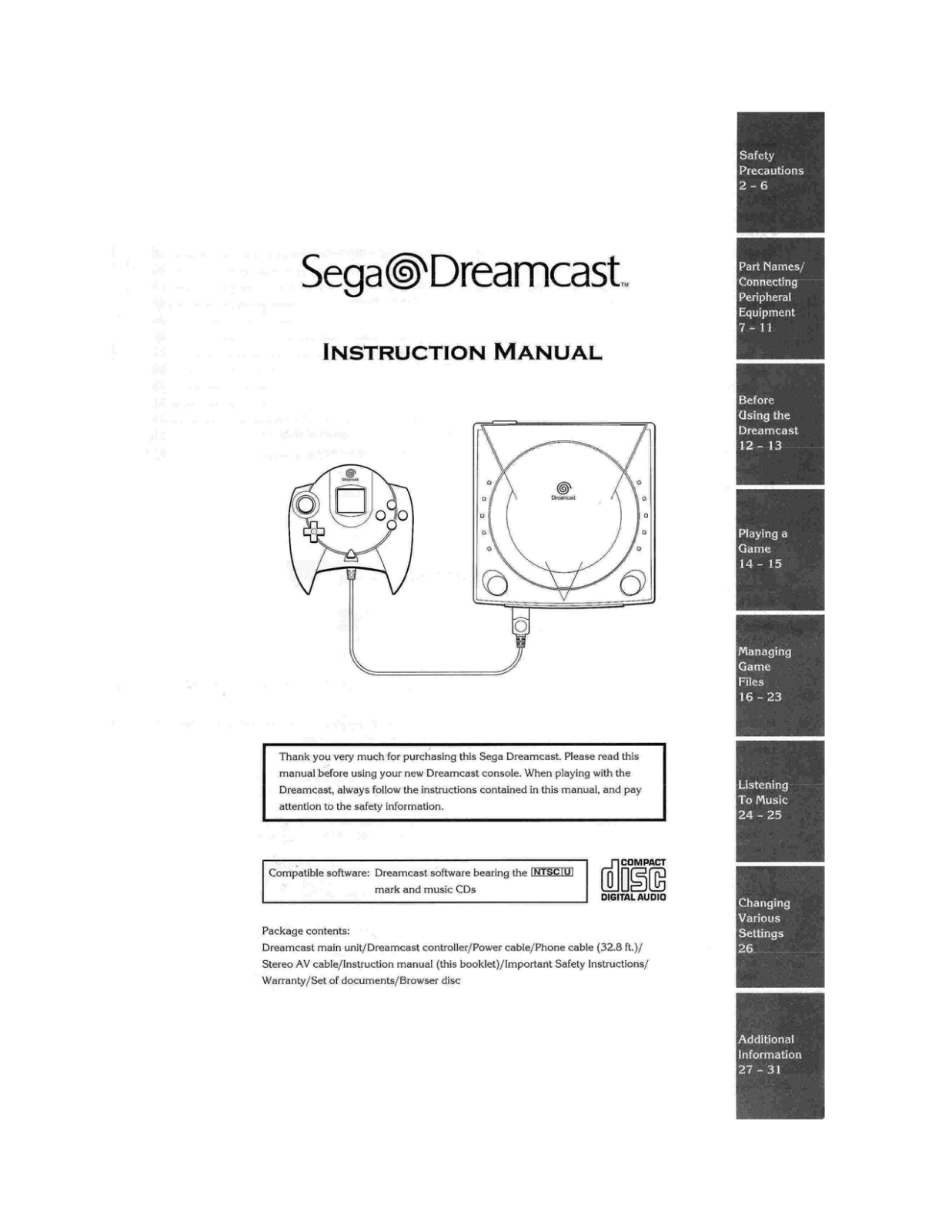 Sega Dreamcast Instruction Manual