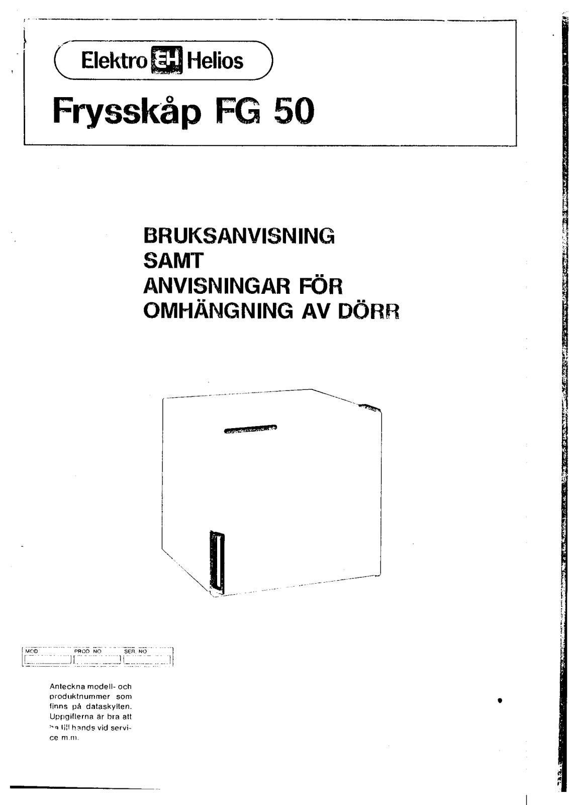 Elektro helios FG50 User Manual