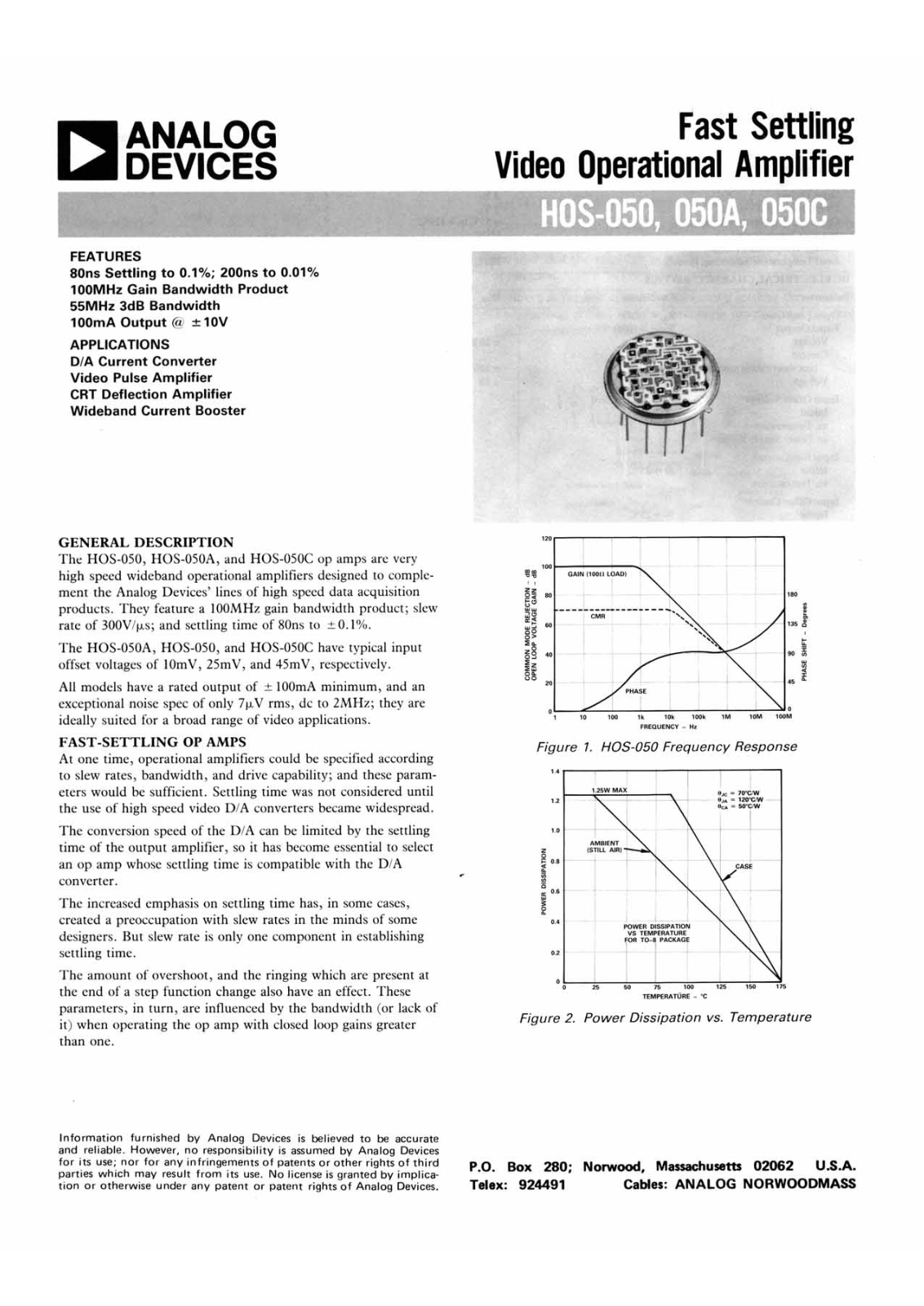 Analog Devices HOS-050G Datasheet