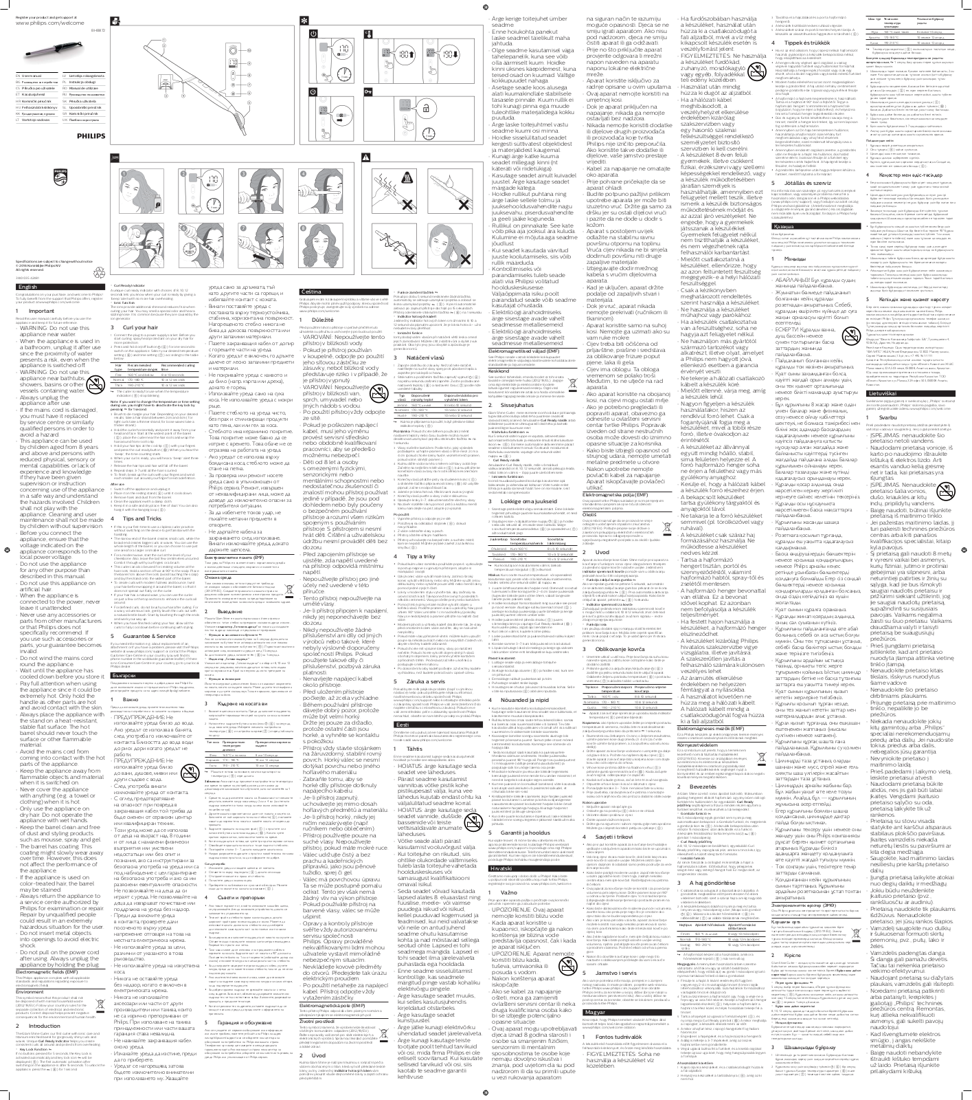 Philips BHB872-00 Operating Instructions