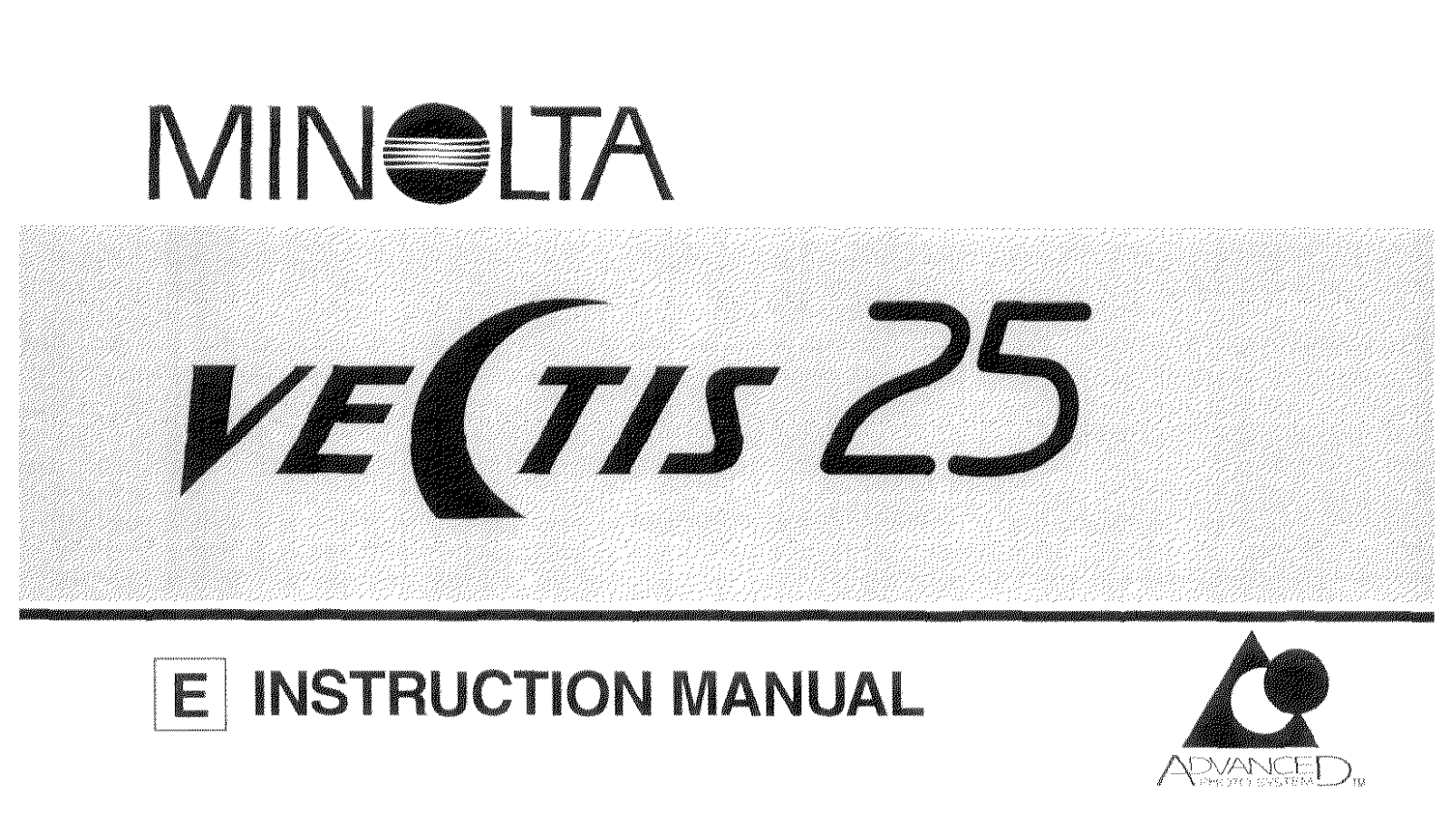 MINOLTA Vectis 25 Instruction Manual