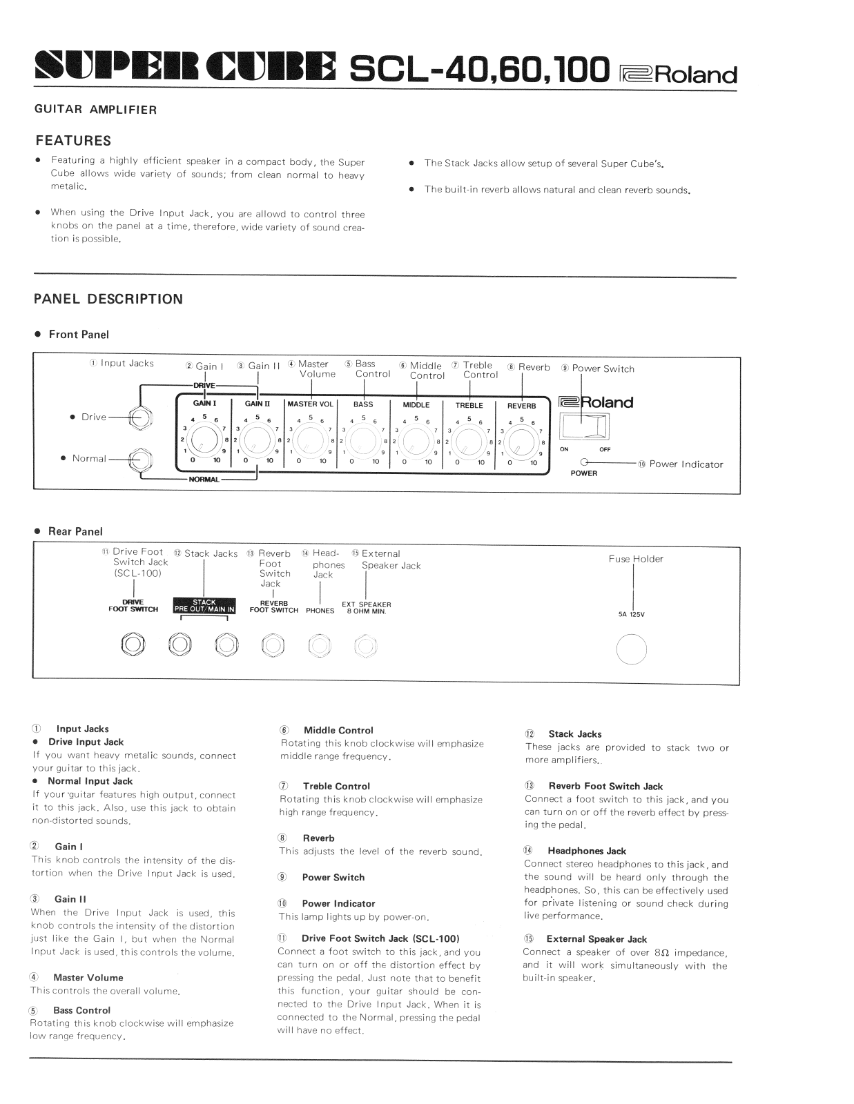 Roland Corporation SCL-40, SCL-60 Owner's Manual