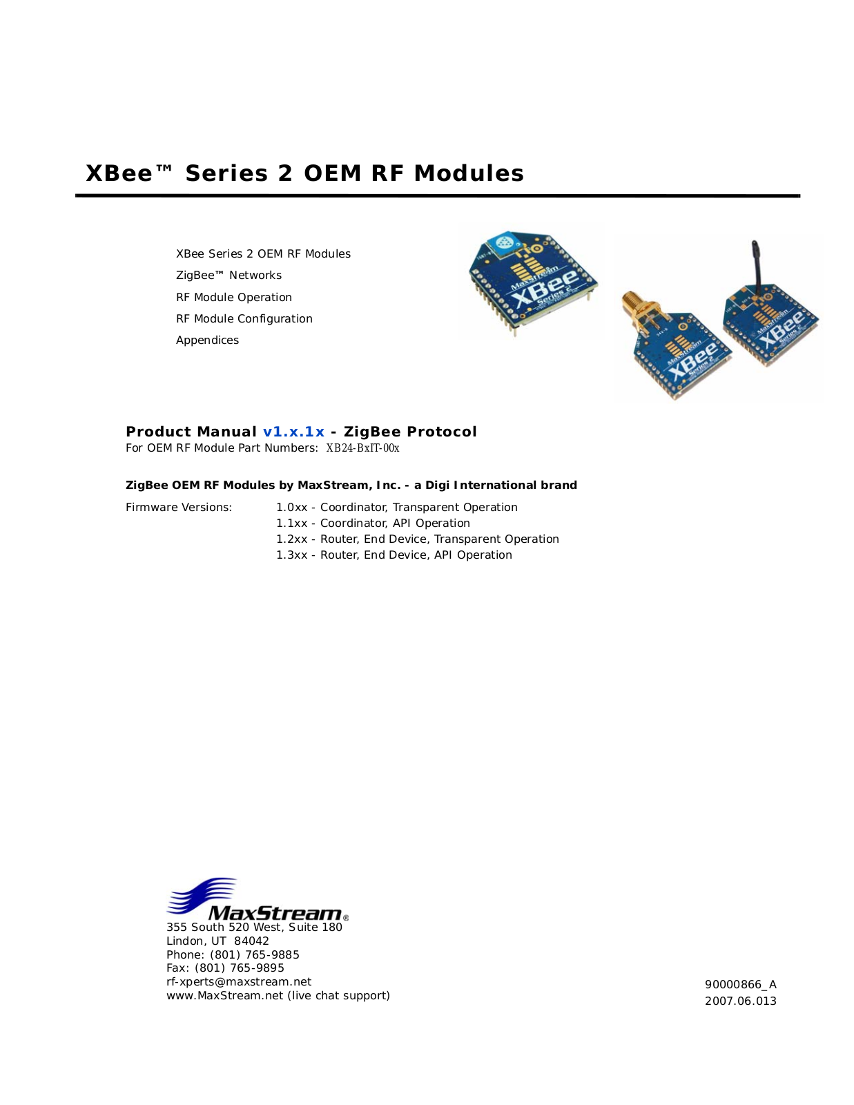 MaxStream XBEE2 Users Manual