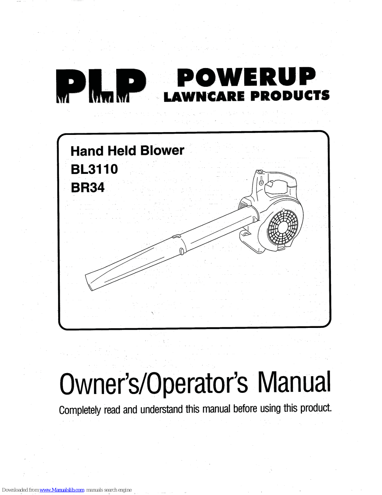 PLP BL3110, BR34 Owner's Manual