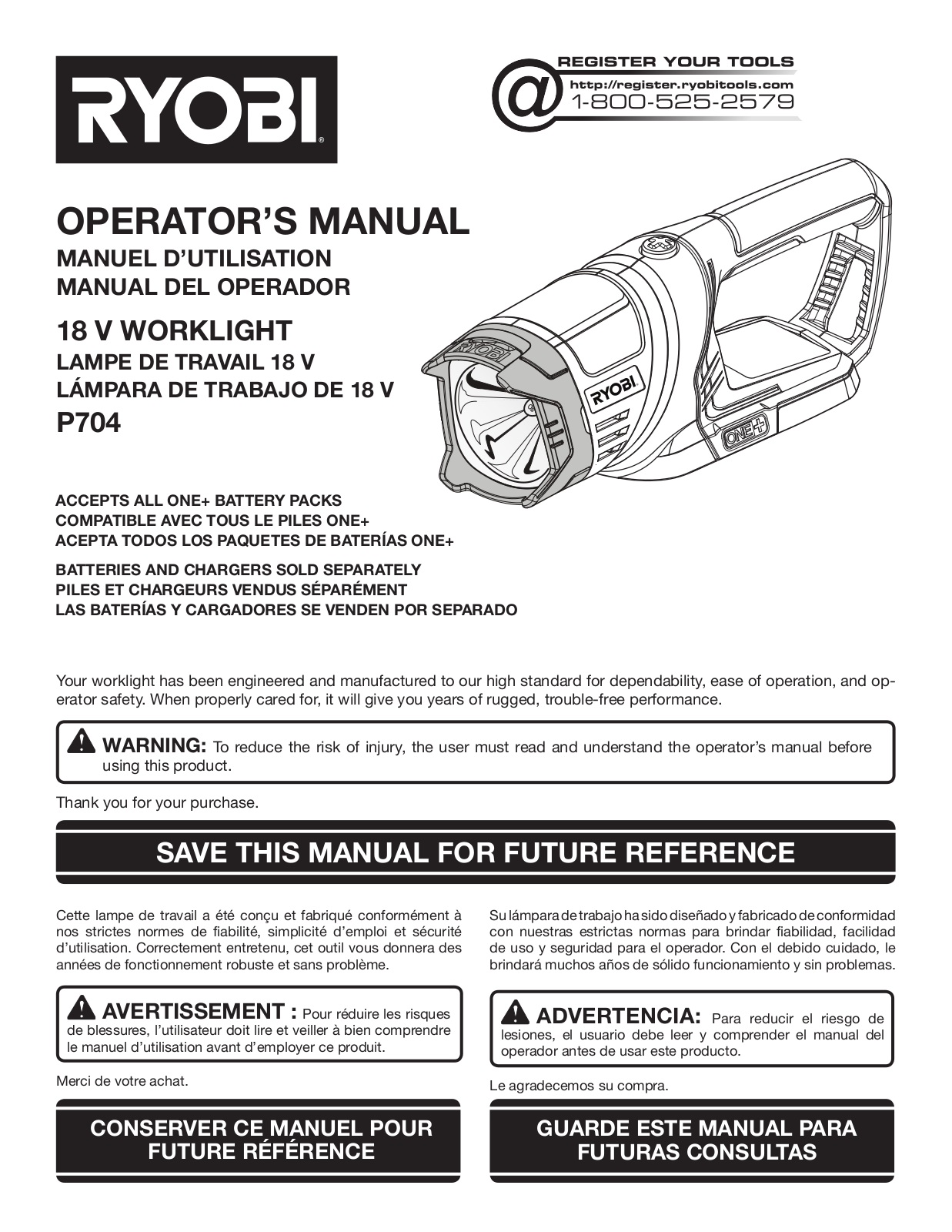 Ryobi P704 User Manual