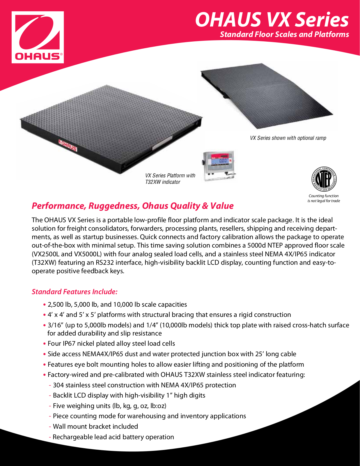 Ohaus VX Datasheet