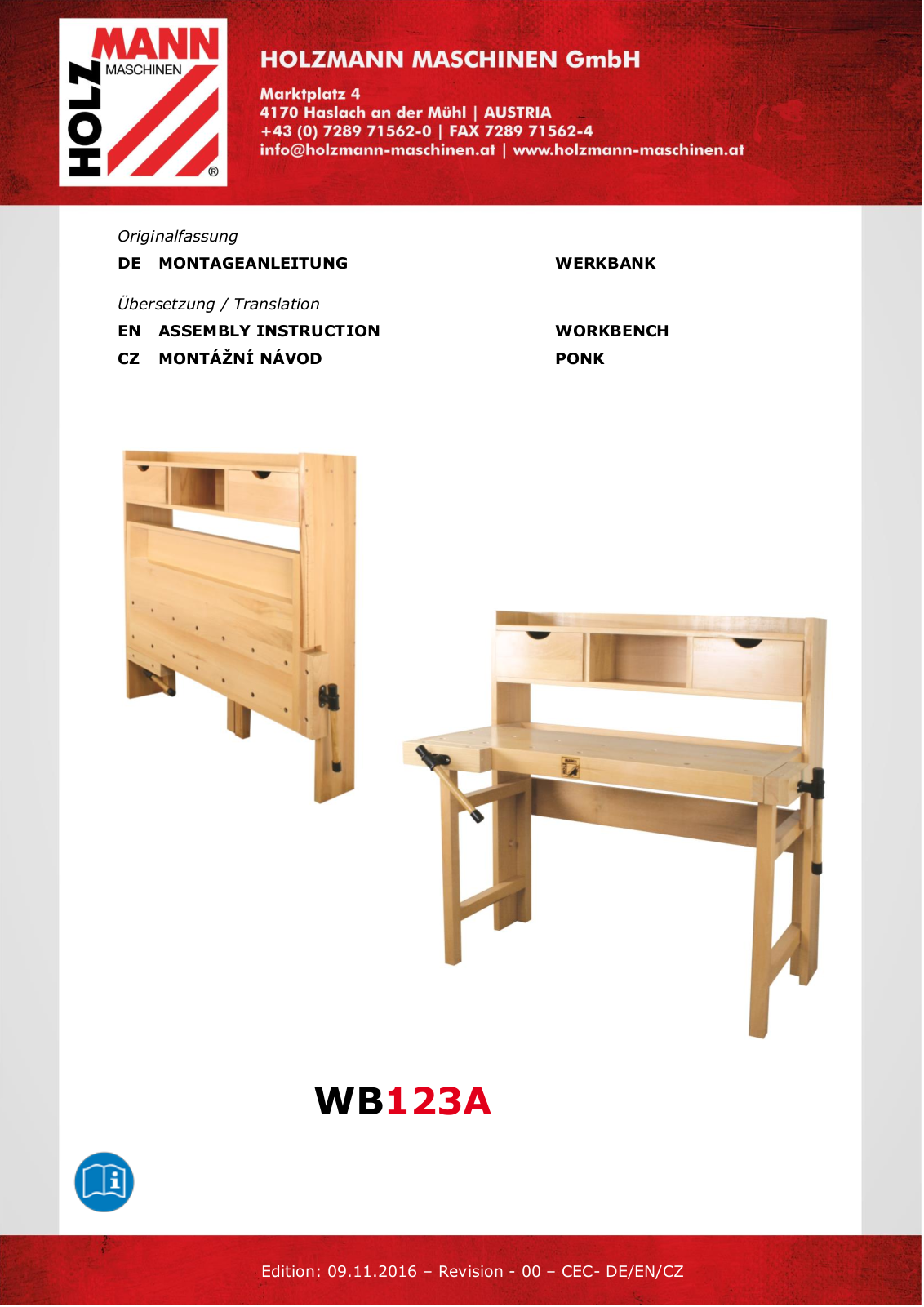 Holzmann-MASCHINEN WB 123A operation manual