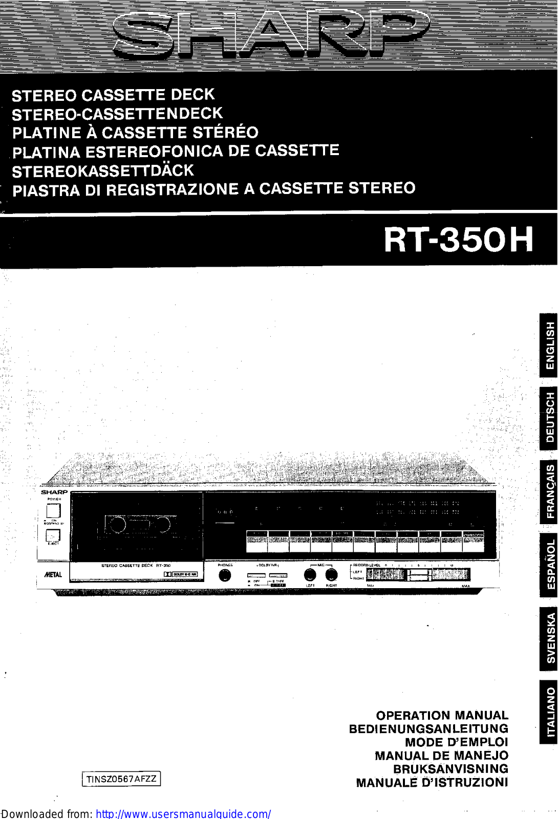 SHARP RT-350H User Manual