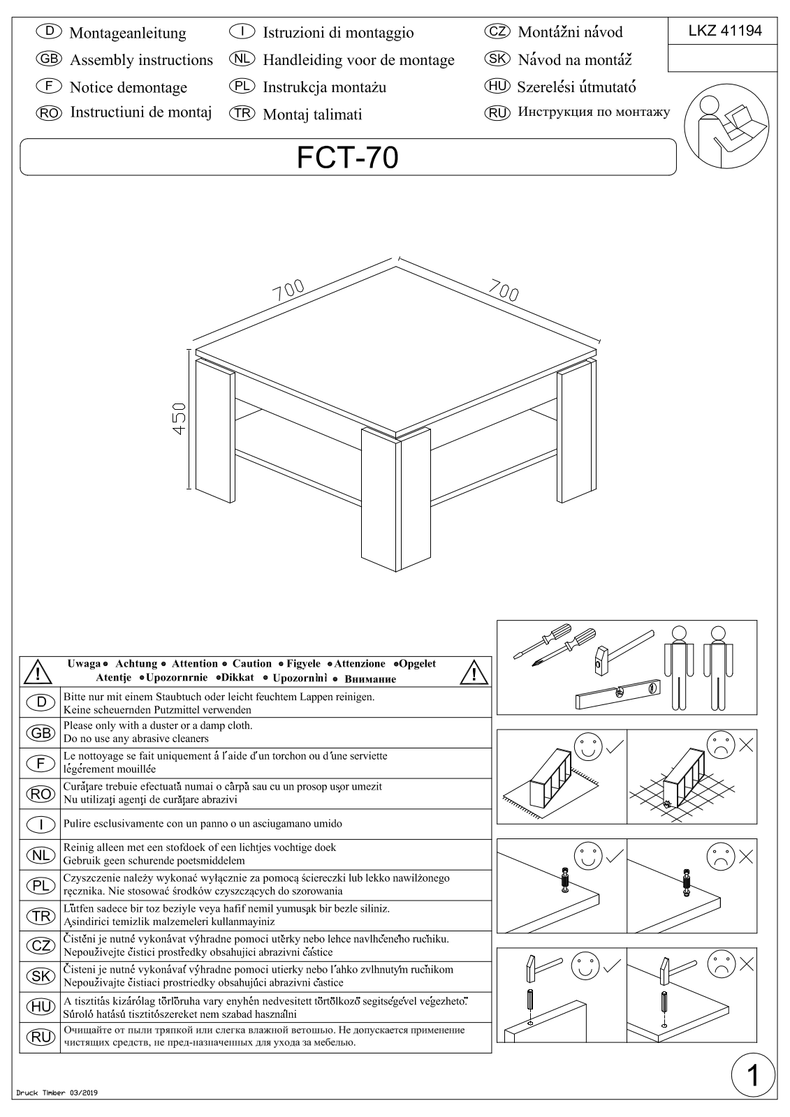 Home affaire FCT Assembly instructions