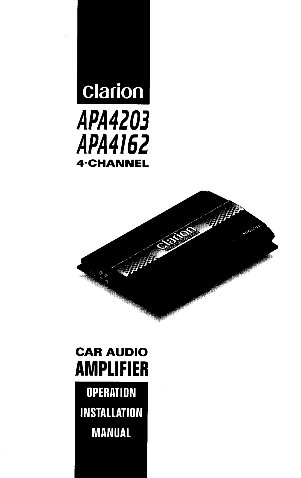 Clarion apa4162, APA4203 User Manual