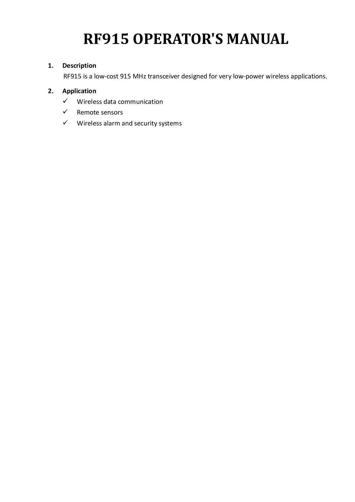 CHY FIREMATE RF915A Users Manual - ManualMachine.com
