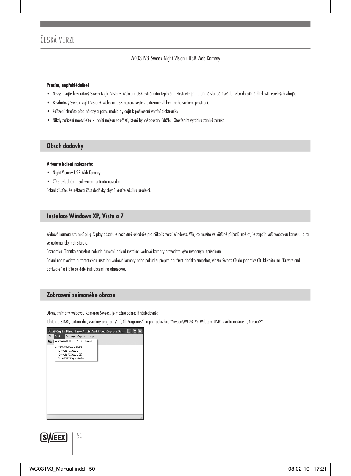 Sweex WC031V3 User Manual