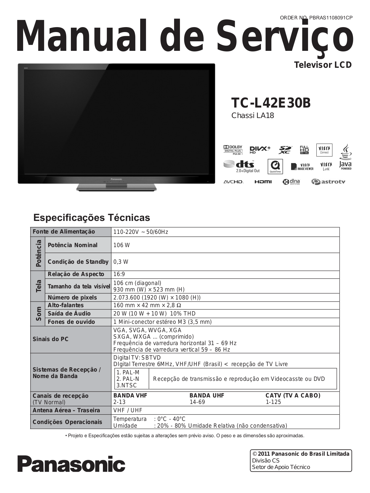 Panasonic TC-L42E30B Schematic