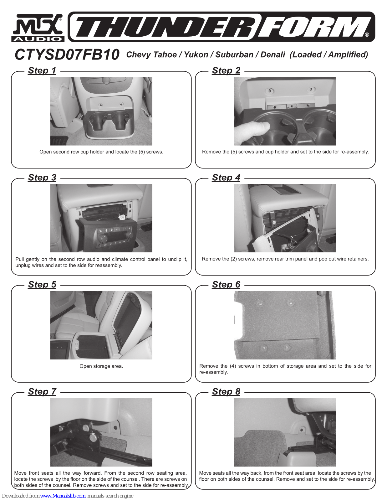 MTX Thunderform CTYSD07FB10 Install Sheet - ManualMachine.com