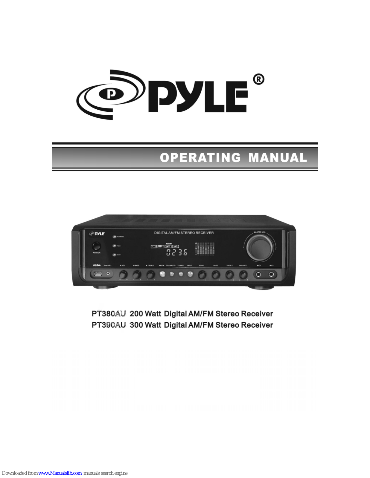 Pyle PT380AU, PT390AU Operating Manual - ManualMachine.com