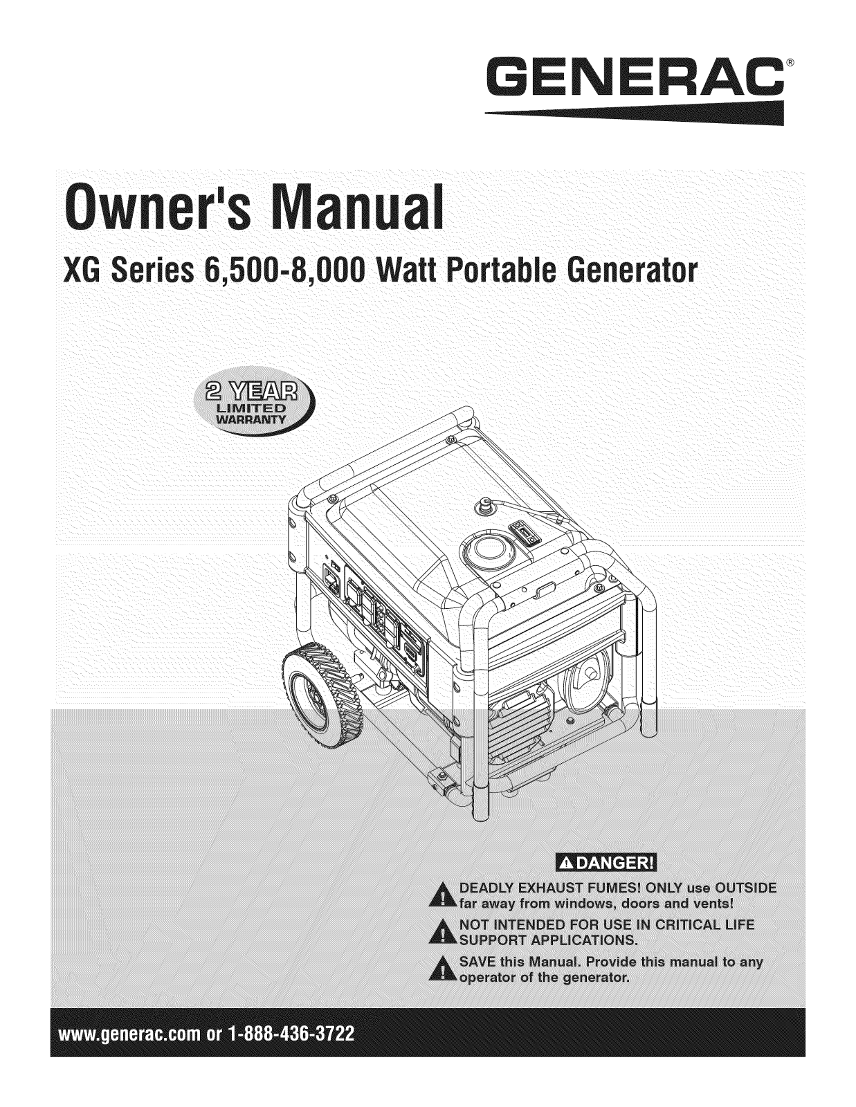Generac XG8000E-5747-3, XG8000E-5747-2, XG8000E-5747-1, XG7000E-5798-2, 5798-2 Owner’s Manual - ManualMachine.com