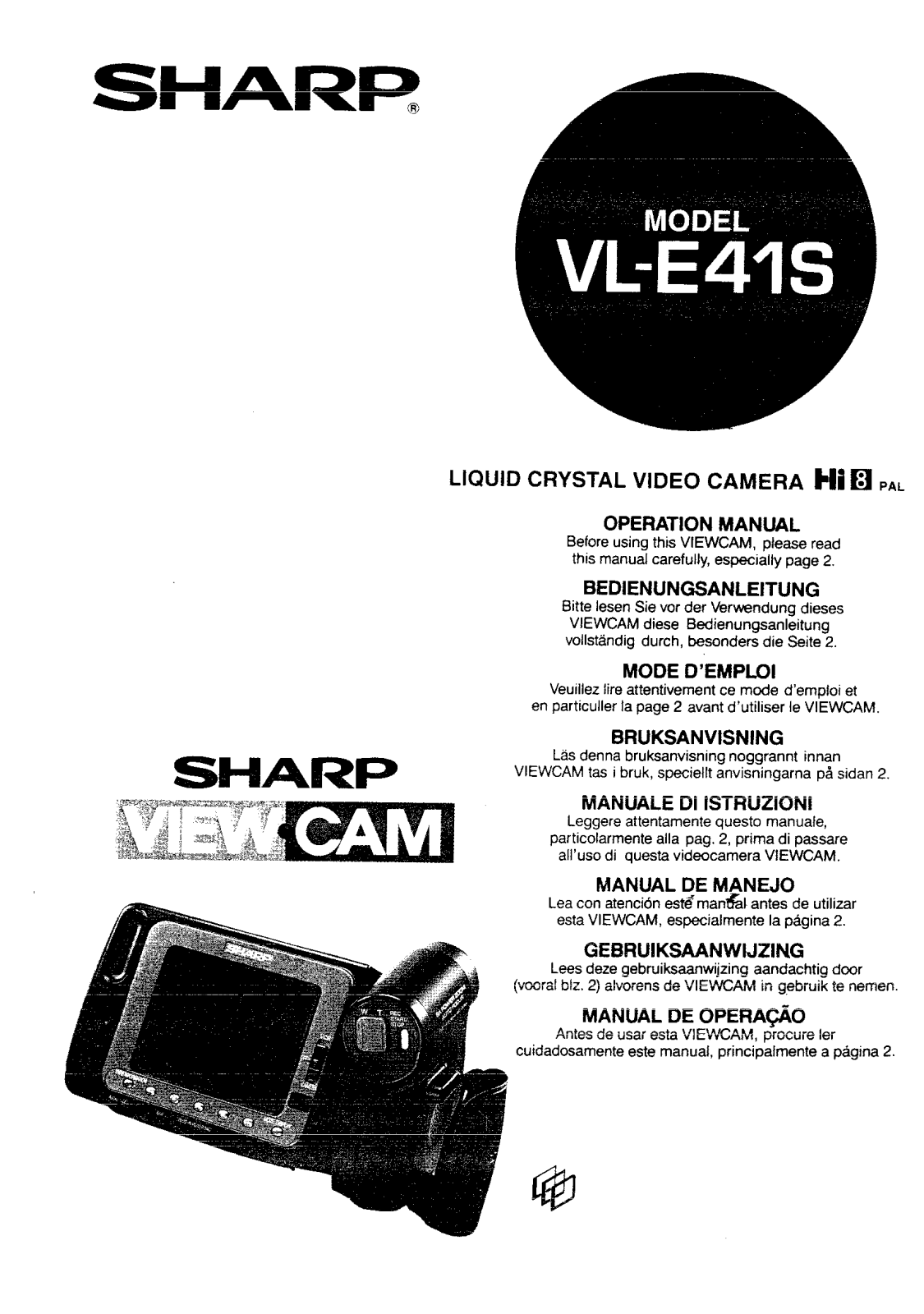 Sharp VL-E41S Operation Manual